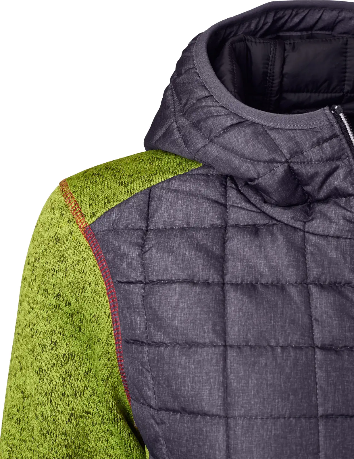 jn771-ladies-knitted-hybrid-jacket-kiwimelange-anthracitemelange-detail-7 James & Nicholson Ladies Knitted Hybrid Jacket