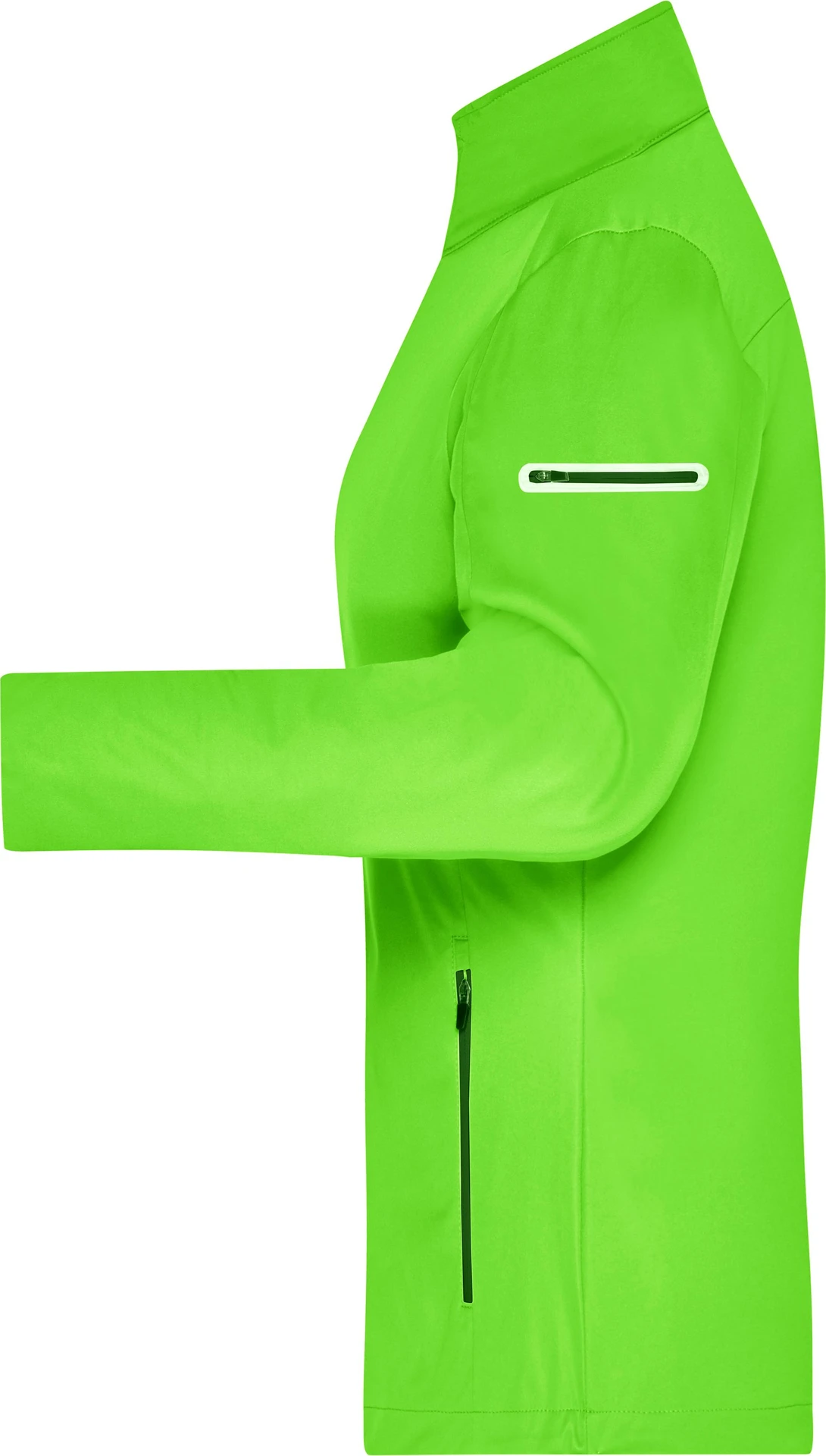 jn1125-ladies-sports-softshell-jacket-brightgreen-black-left-4 James & Nicholson Ladies` Sports Softshell Jacket