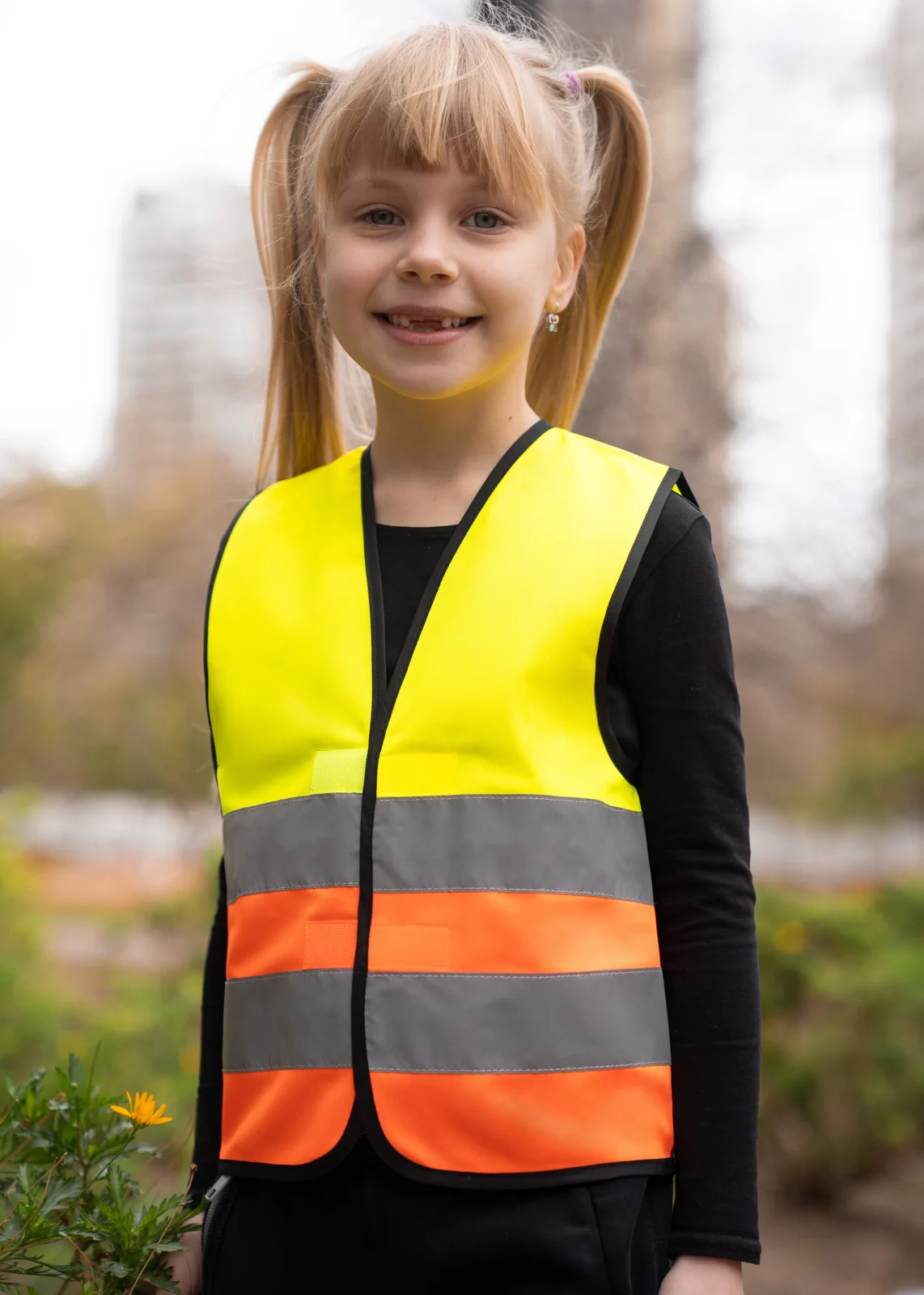 korntex-kw100-kids-hi-vis-functional-safety-vest-aarhus-yellow-orange-model-0 Korntex Kids´ Hi-Vis Functional Safety Vest Aarhus