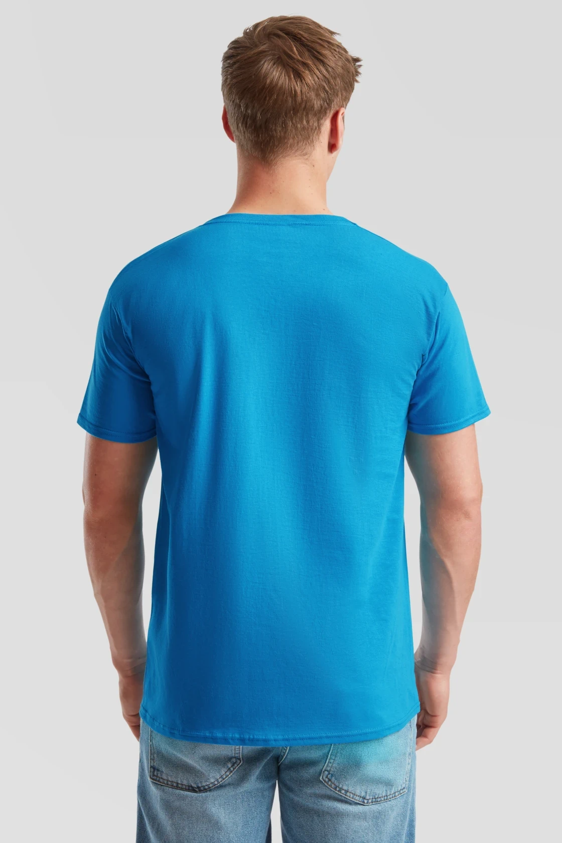 fruit-of-the-loom-61-066-0-valueweight-v-neck-t-shirt-azureblue-model-2 F.O.L. Valueweight V-Neck T