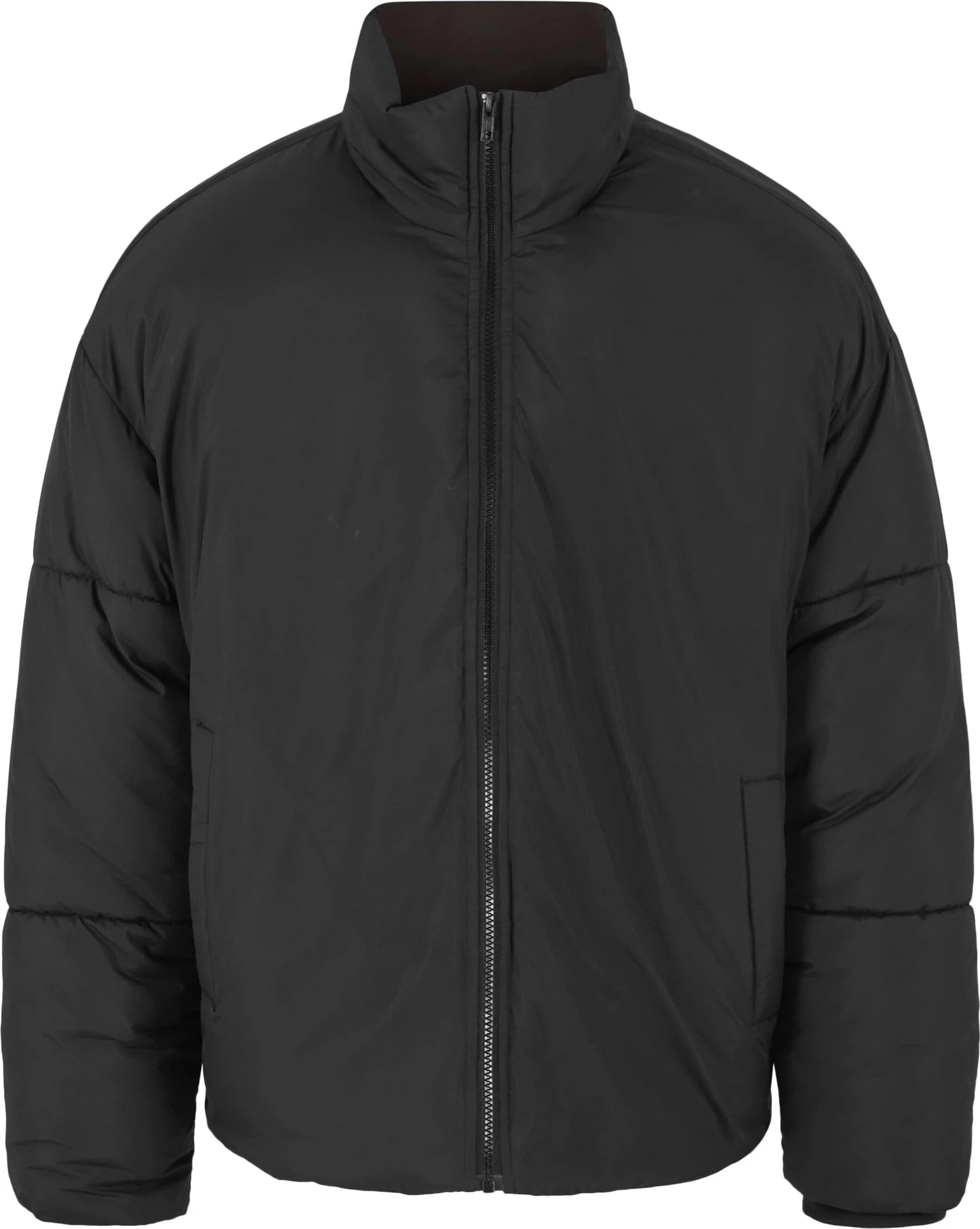 BYB-BY383-ladies-loose-puffer-jacket-black-front-4 Build Your Brand Ladies Loose Puffer Jacket