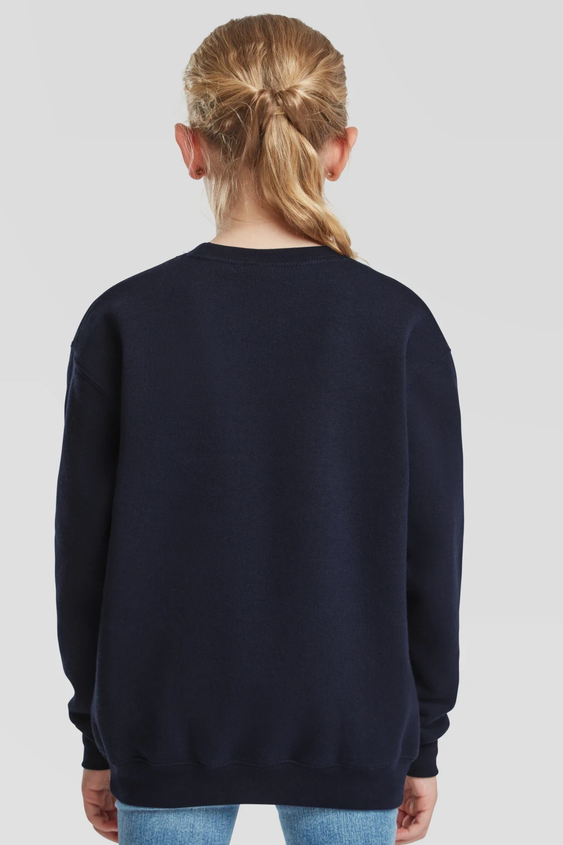 fruit-of-the-loom-62-031-0-kids-premium-set-in-sweatshirt-deepnavy-model-2 F.O.L. Premium Set-In Sweat Kids