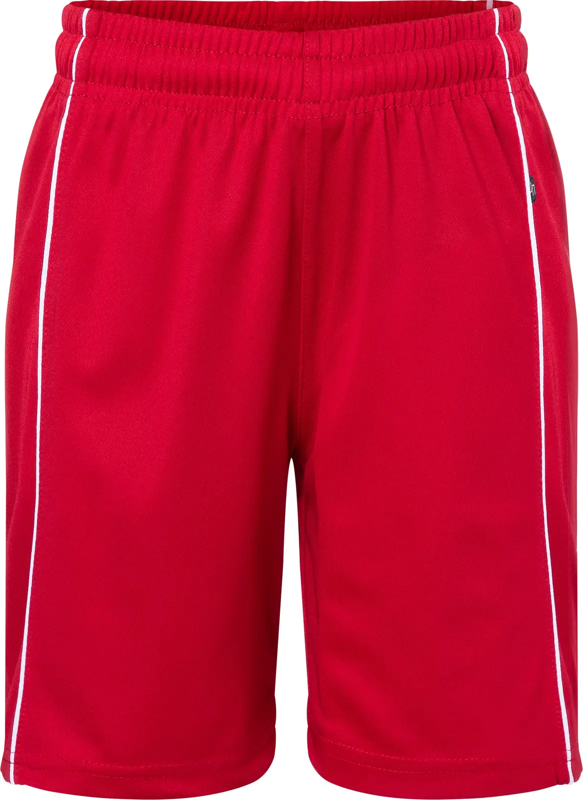 jn387k-basic-team-shorts-junior-red-white-front-3 James & Nicholson Kids Basic Team Shorts (387k)
