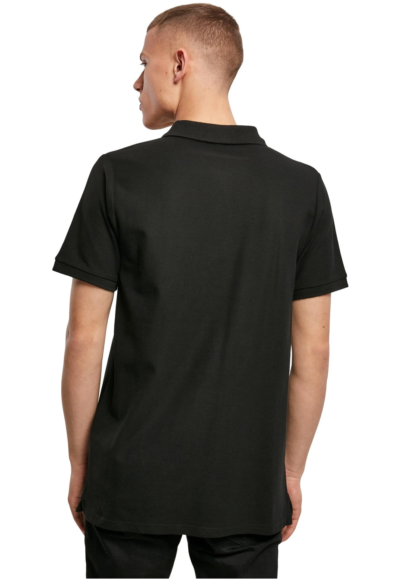 BYB-BY008-polo-pique-shirt-black-model-2 Build Your Brand Polo Piqué Shirt