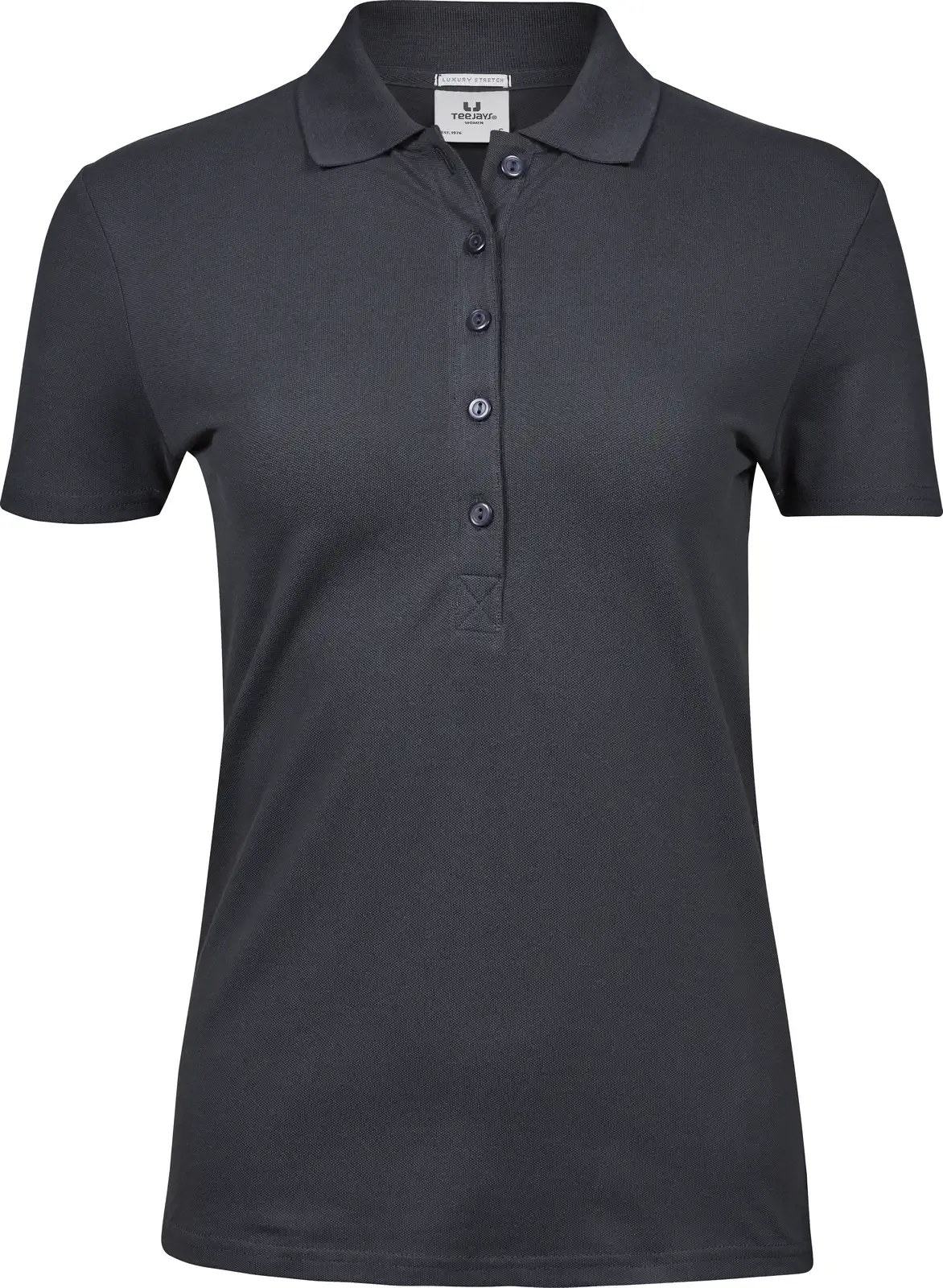 tee-jays-145-womens-luxury-stretch-poloshirt-darkgrey-front-1 Tee Jays Ladies` Luxury Stretch Polo