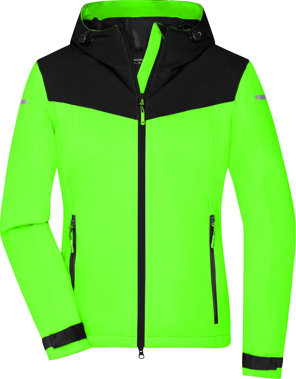 jn1179-ladies-allweather-jacket-brightgreen-black-front-3 James & Nicholson Ladies´ Allweather Jacket