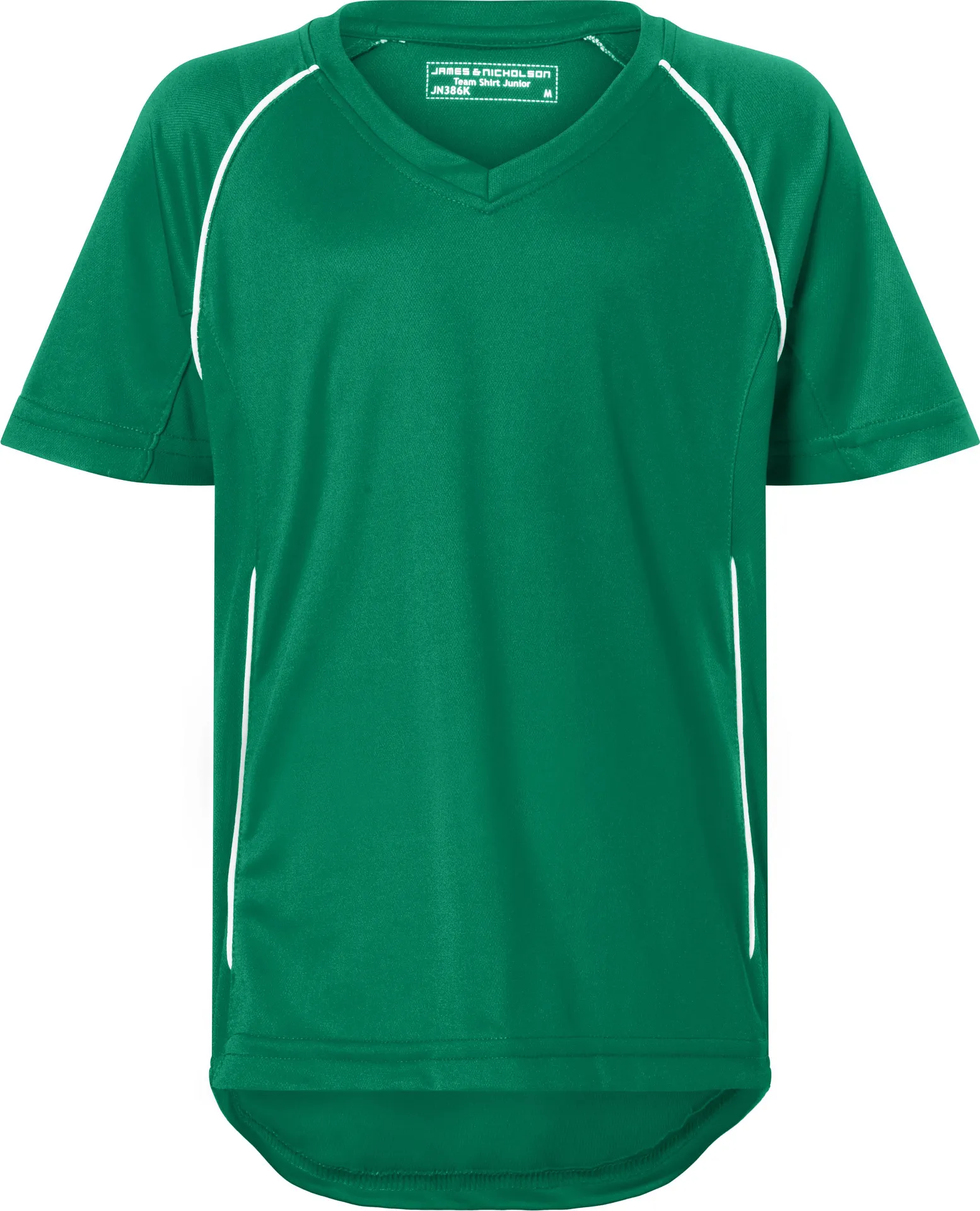 jn386k-team-shirt-junior-green-white-front-3 James & Nicholson Team Shirt Junior