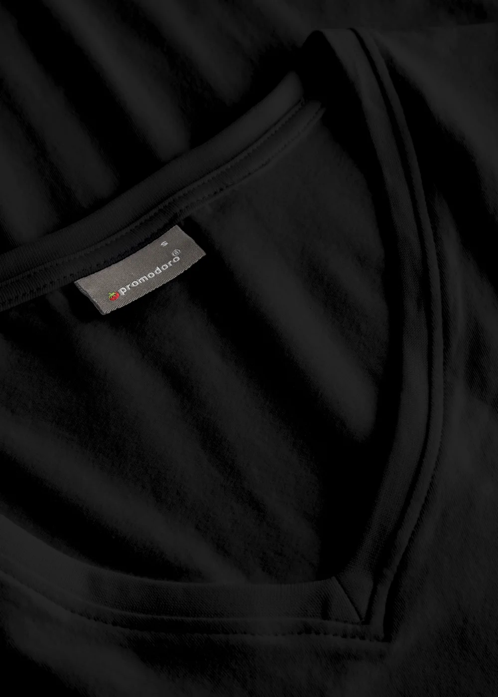 promodoro-3087-womens-slim-fit-v-neck-t-shirt-long-black-detail-7 Promodoro Women's Slim Fit V-Neck-T Long