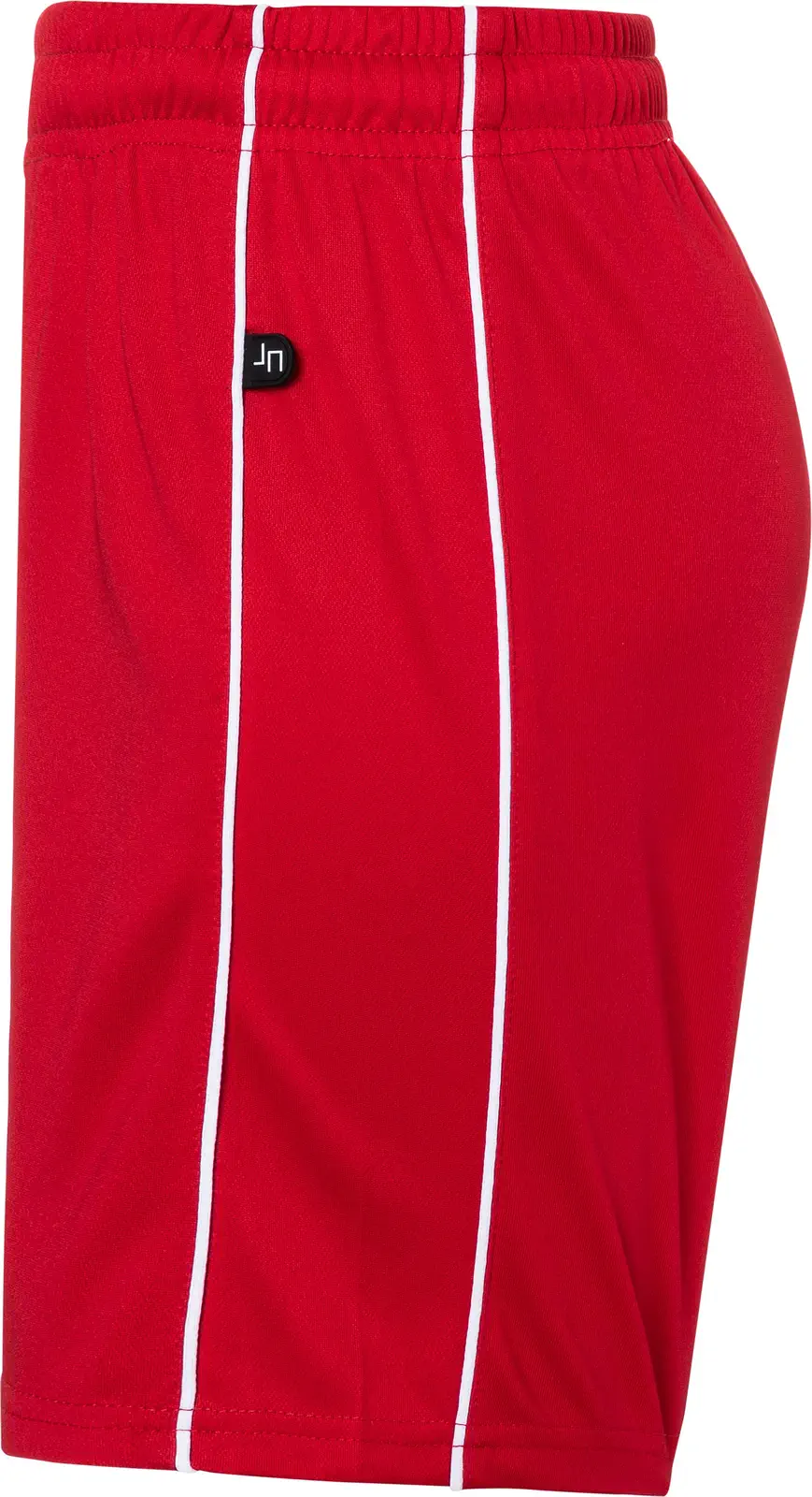 jn387k-basic-team-shorts-junior-red-white-left-4 James & Nicholson Kids Basic Team Shorts (387k)