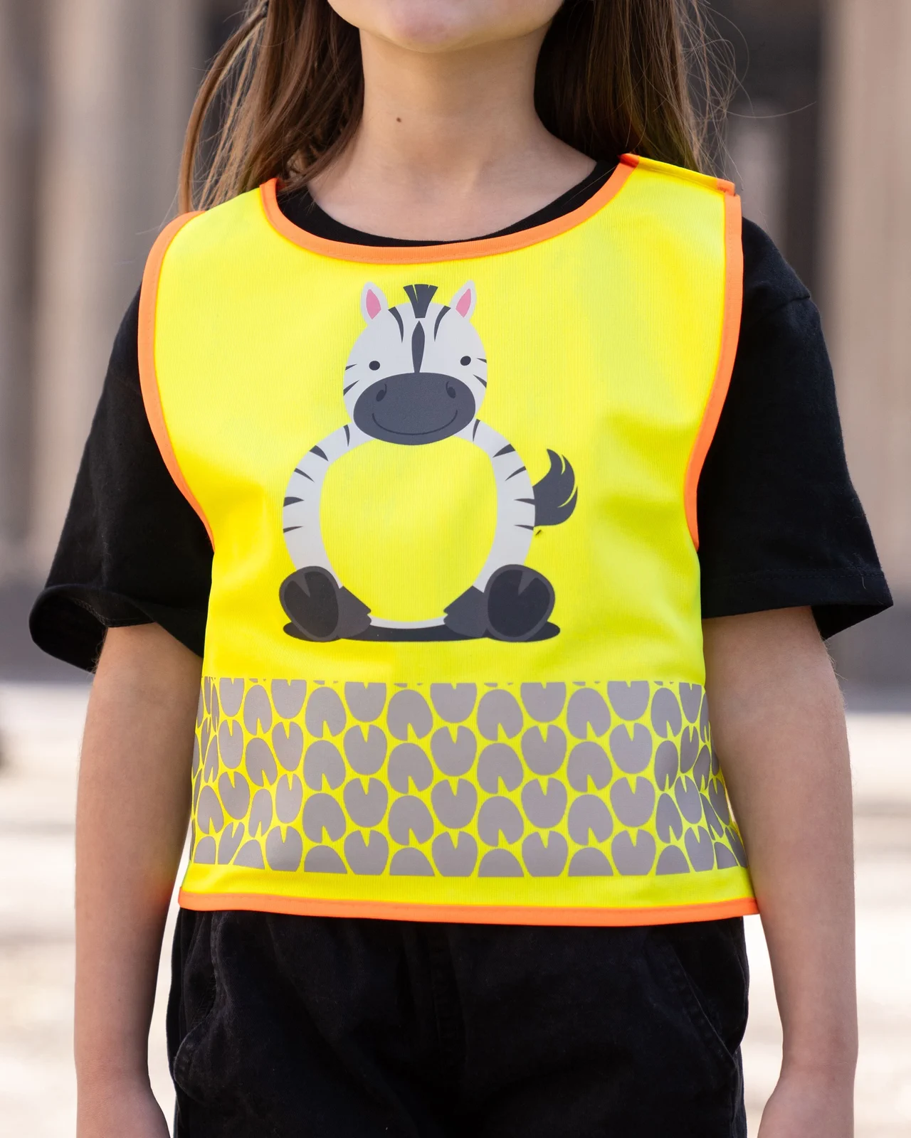 korntex-fun-childrens-safety-vest-funtastic-wildlife-co2-neutral-zebrayellow-model-0 Korntex Kinder Warnweste Funtastic Wildlife