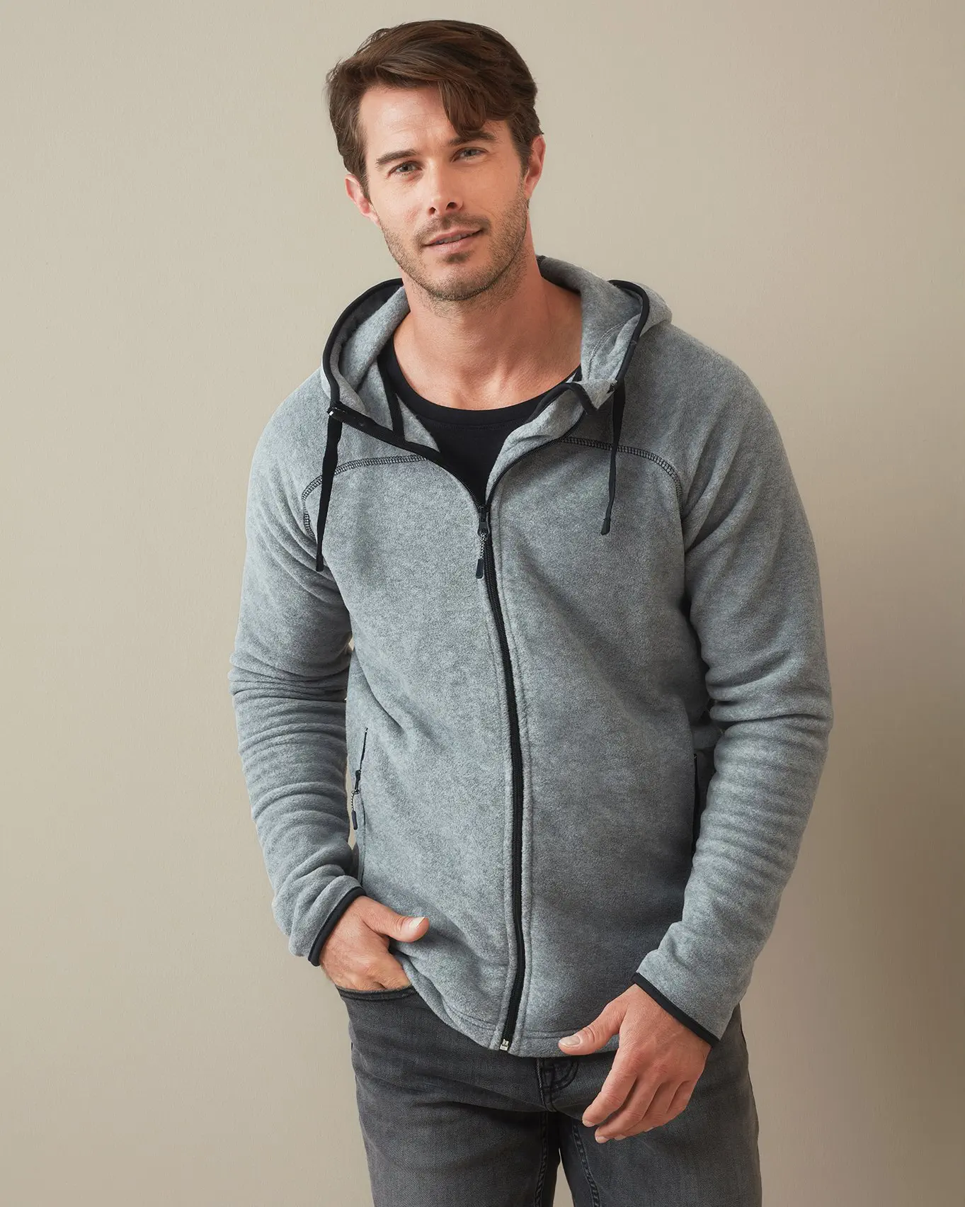stedman-st5040-power-fleece-jacket-men-greyheather-model-1 Stedman Active Power Fleece Jacket
