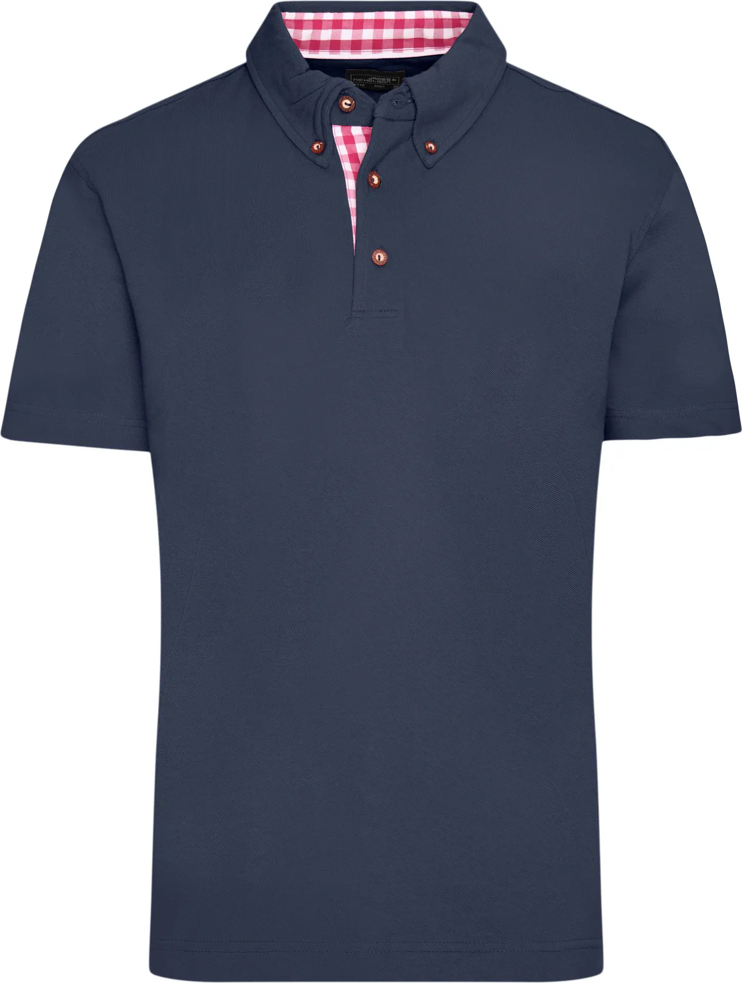 jn716-mens-traditional-poloshirt-navy-red-white-front-3 James & Nicholson Men's Traditional Polo