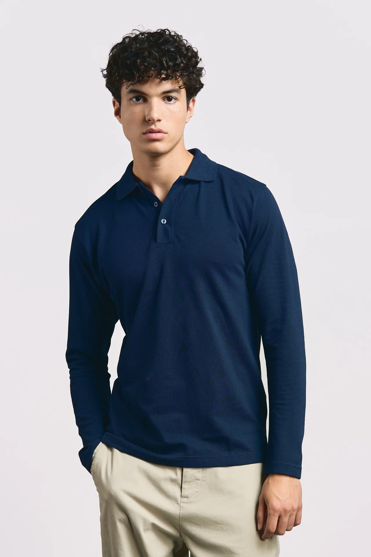 promodoro-4600-mens-heavy-polo-long-sleeve-navy-model-0 Promodoro Men's Heavy Polo Longsleeve