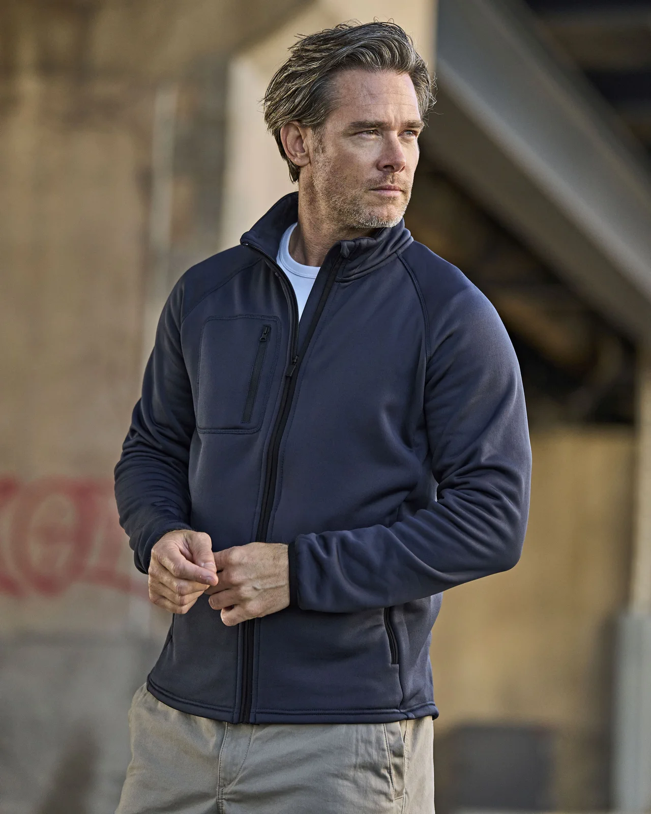 tee-jays-9100-stretch-fleece-jacket-navy-model-0 Tee Jays Stretch Fleece Jacket