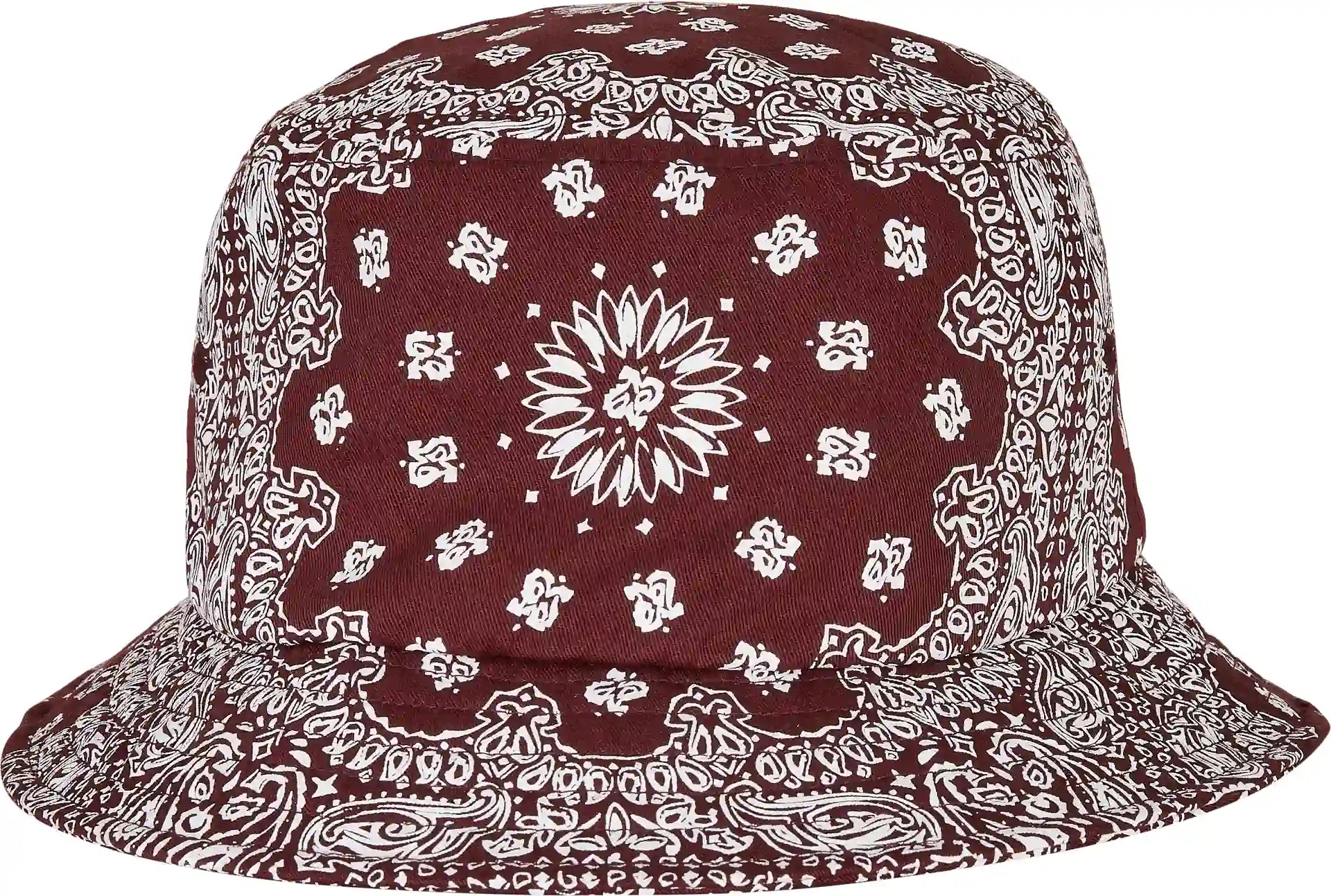 flexfit-5003bp-bandana-print-bucket-hat-cherry-white-front-1 FLEXFIT Bandana Print Bucket Hat