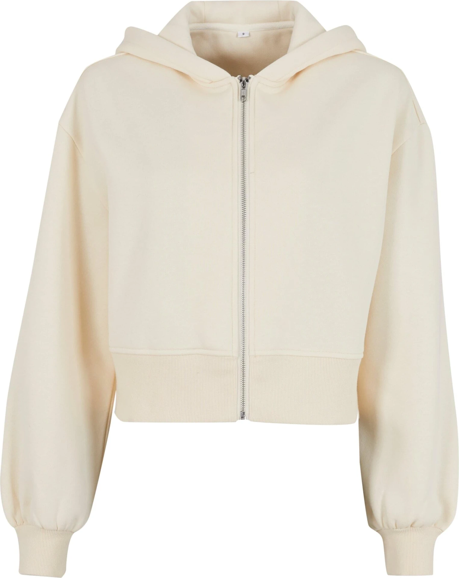 Build Your Brand Ladies Short Oversized Zip Jacket