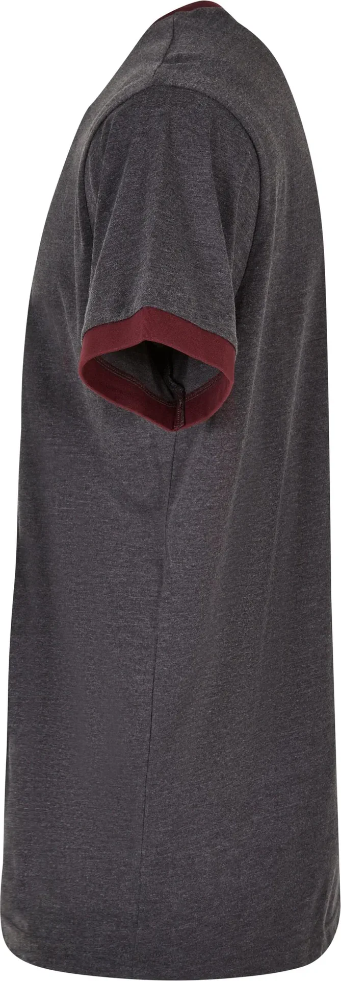 BYB-BB022-mens-ringer-t-shirt-charcoal-cherry-left-6 Build Your Brand Ringer Tee