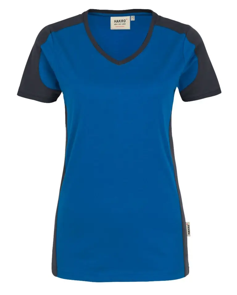 HAKRO Women-V-Shirt-Contrast 190 Mikralinar®