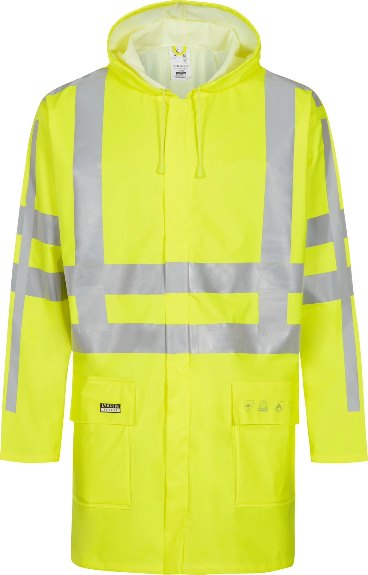 lyngsoe-fr-lr55-rws-flammhemmende-hi-vis-regenjacke-leuchtgelb-front-1 Lyngsøe FR-LR55-RWS Flammhemmende Hi-Vis Regenjacke