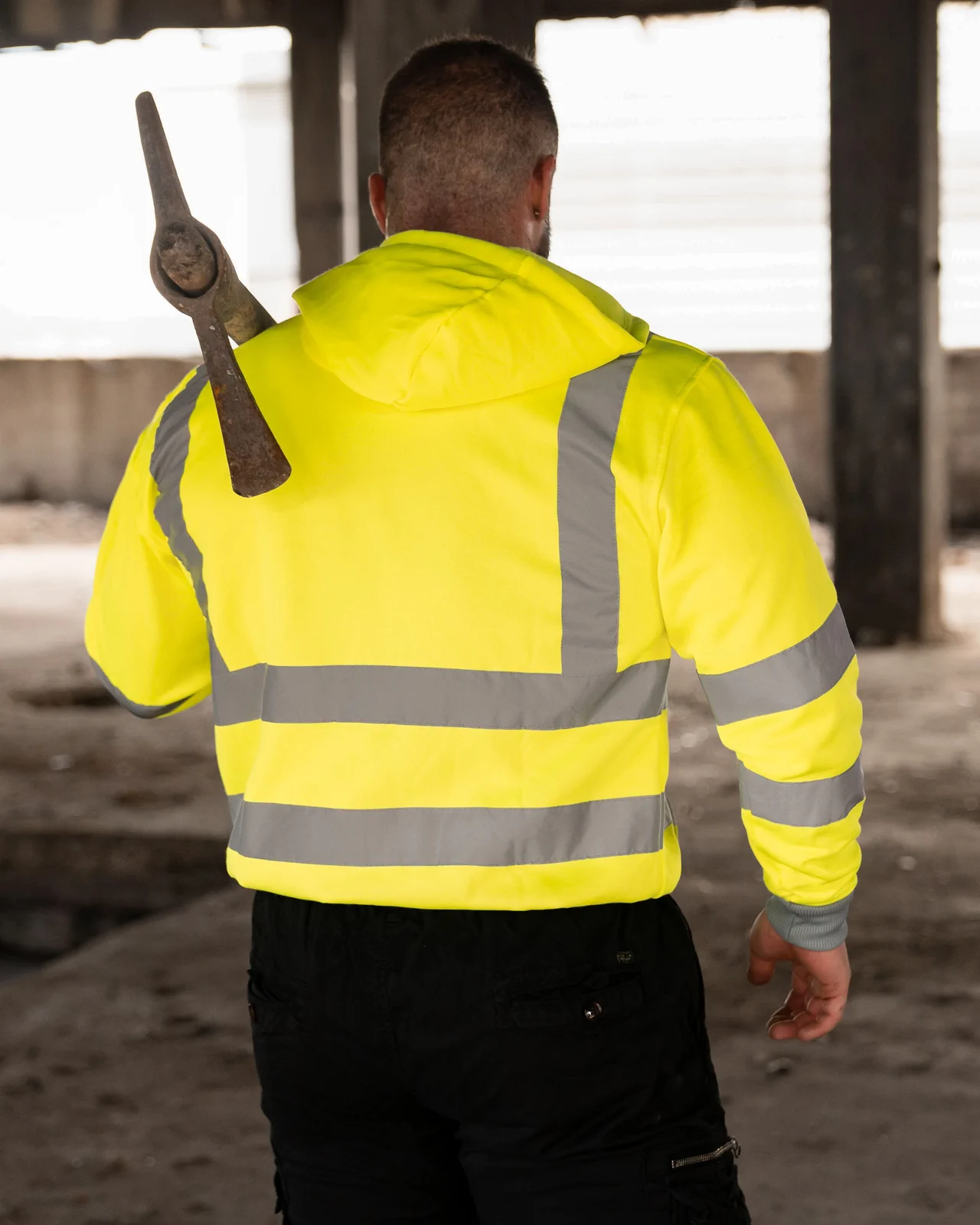 korntex-kxho-hi-vis-workwear-hoody-cork-signalyellow-model-2 Korntex Hi-Vis Workwear Hoody Cork