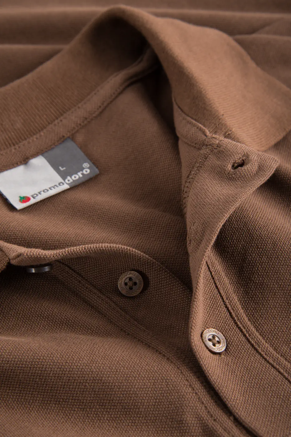 promodoro-4001-mens-superior-polo-brown-detail-7 Promodoro Men's Superior Polo