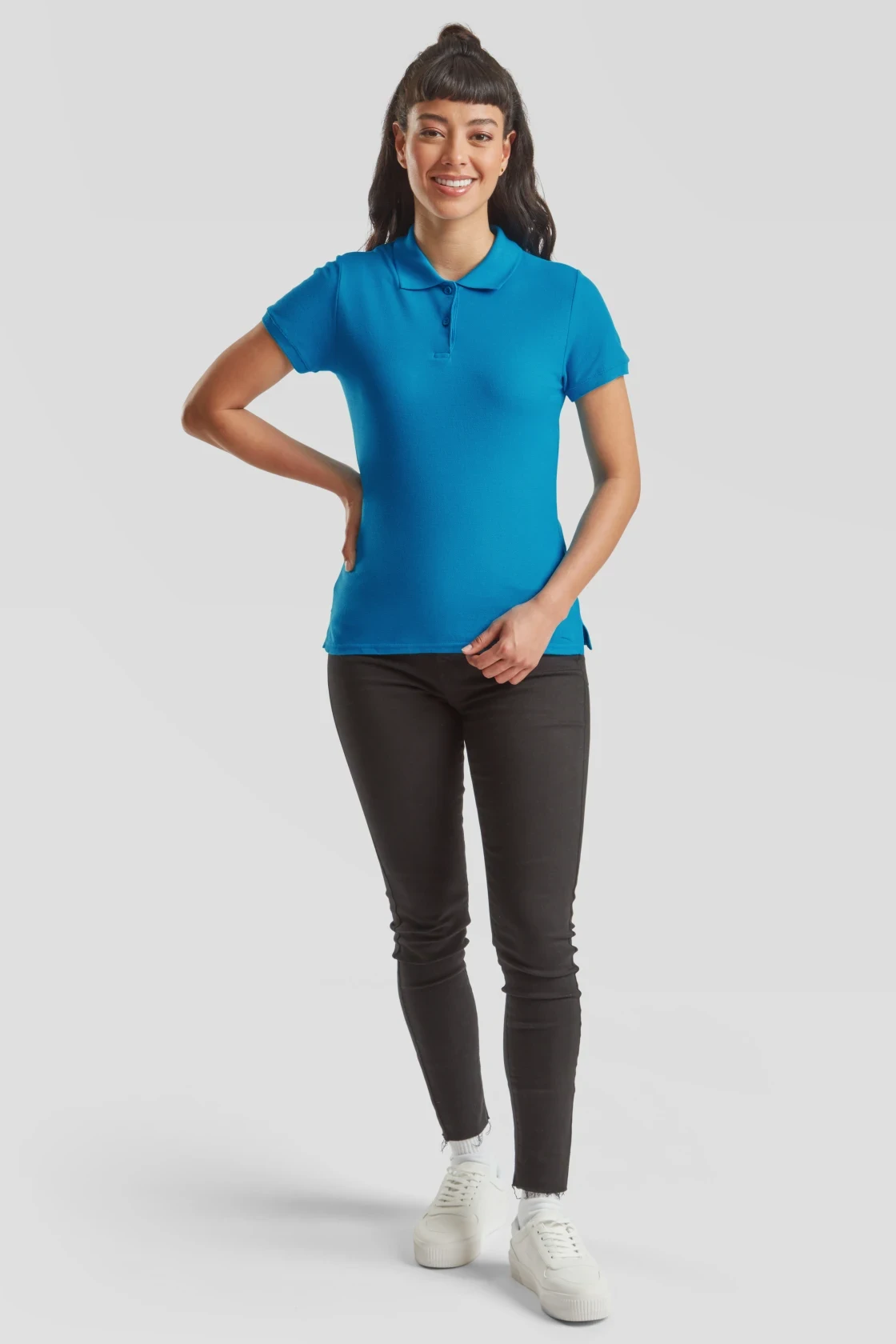 fruit-of-the-loom-63-030-0-ladies-premium-poloshirt-azureblue-model-3 F.O.L. Lady-Fit Premium Polo
