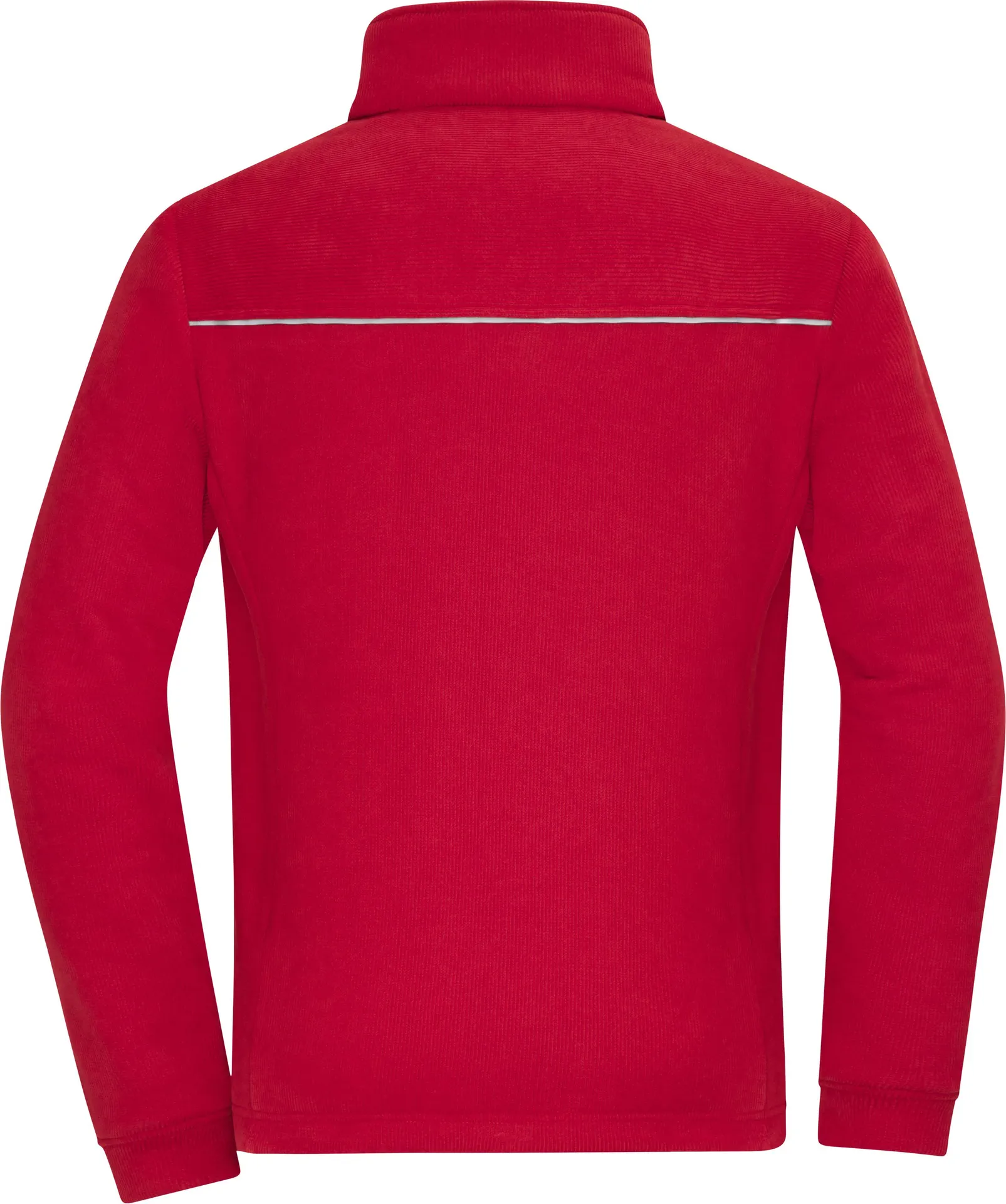 jn1870-fleece-jacket-corduroy-look-red-back-5 James & Nicholson Fleece Jacket - Corduroy Look