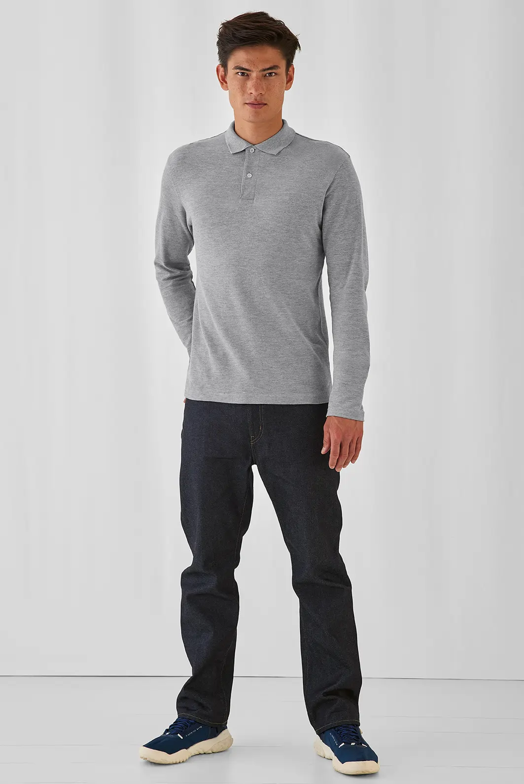 B&C Long Sleeve Polo ID.001 Men's