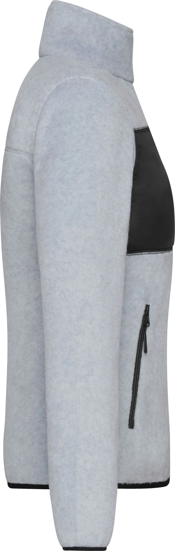 jn1311-ladies-fleece-jacket-lightmelange-black-right-6 James & Nicholson Ladies´ Fleece Jacket