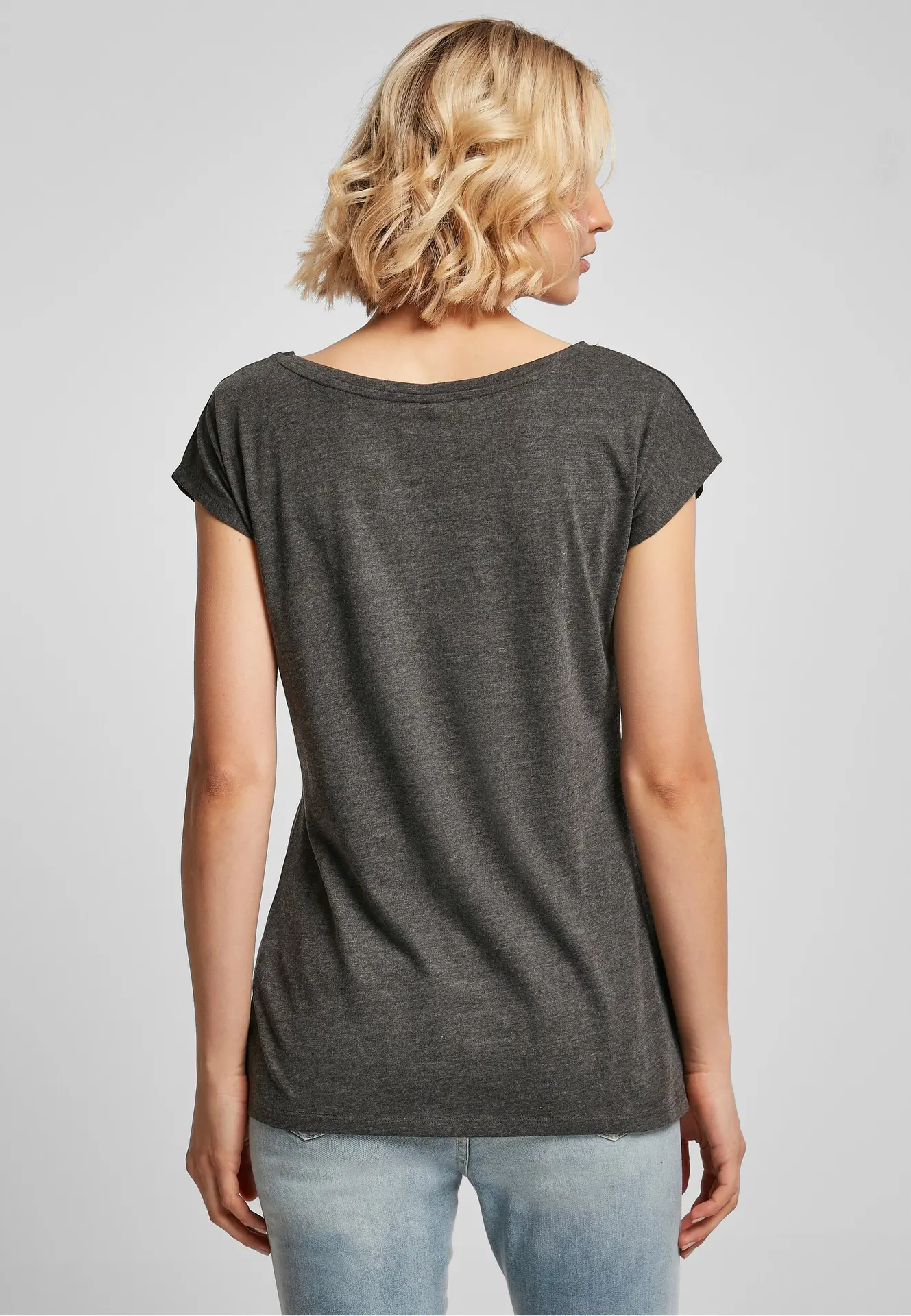 BYB-BB013-ladies-wide-neck-t-shirt-charcoal-model-2 Build Your Brand Ladies Wide Neck Tee