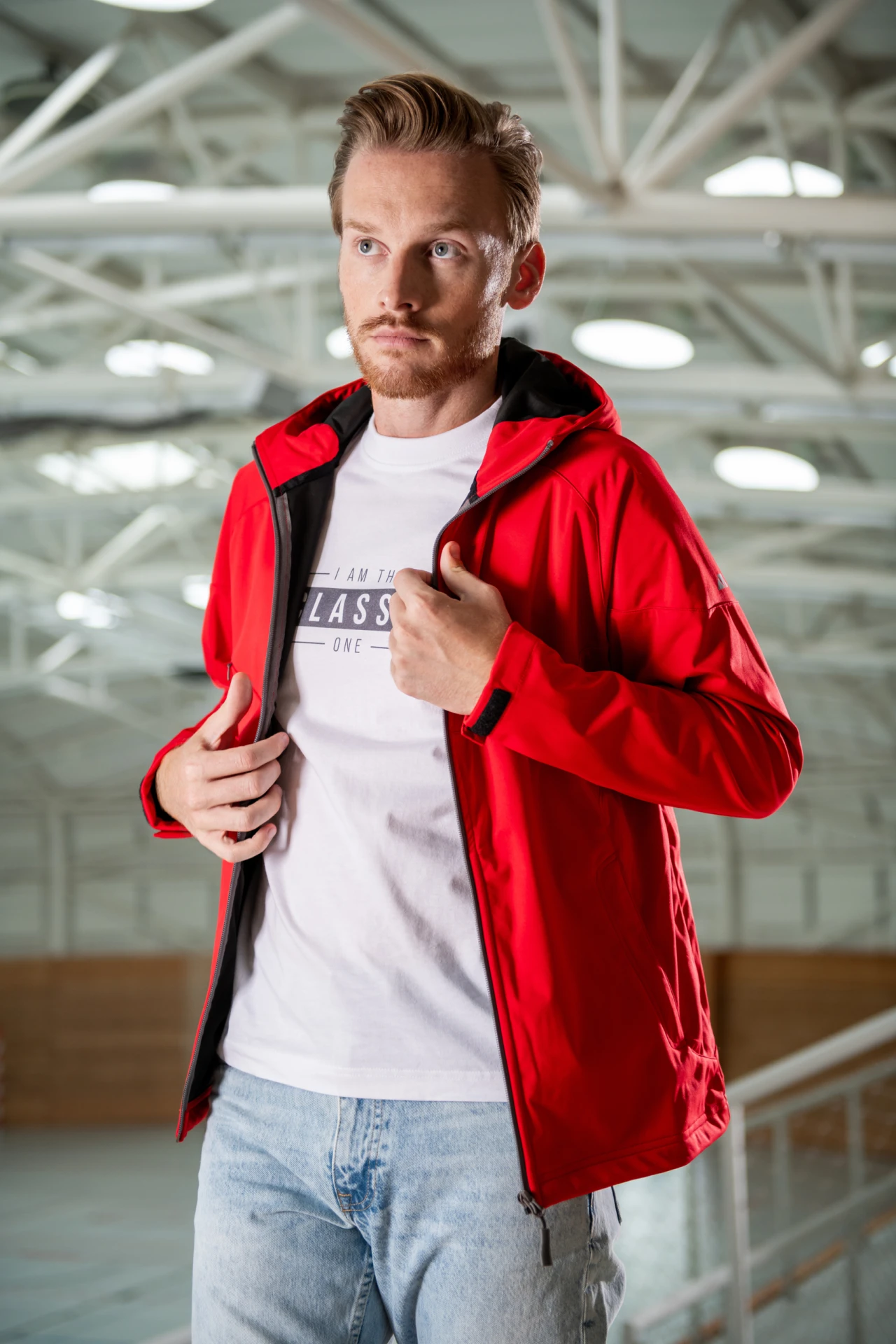 malfini-515-cool-softshelljacke-herren-rot-model-1 MALFINI Softshelljacke Cool 515