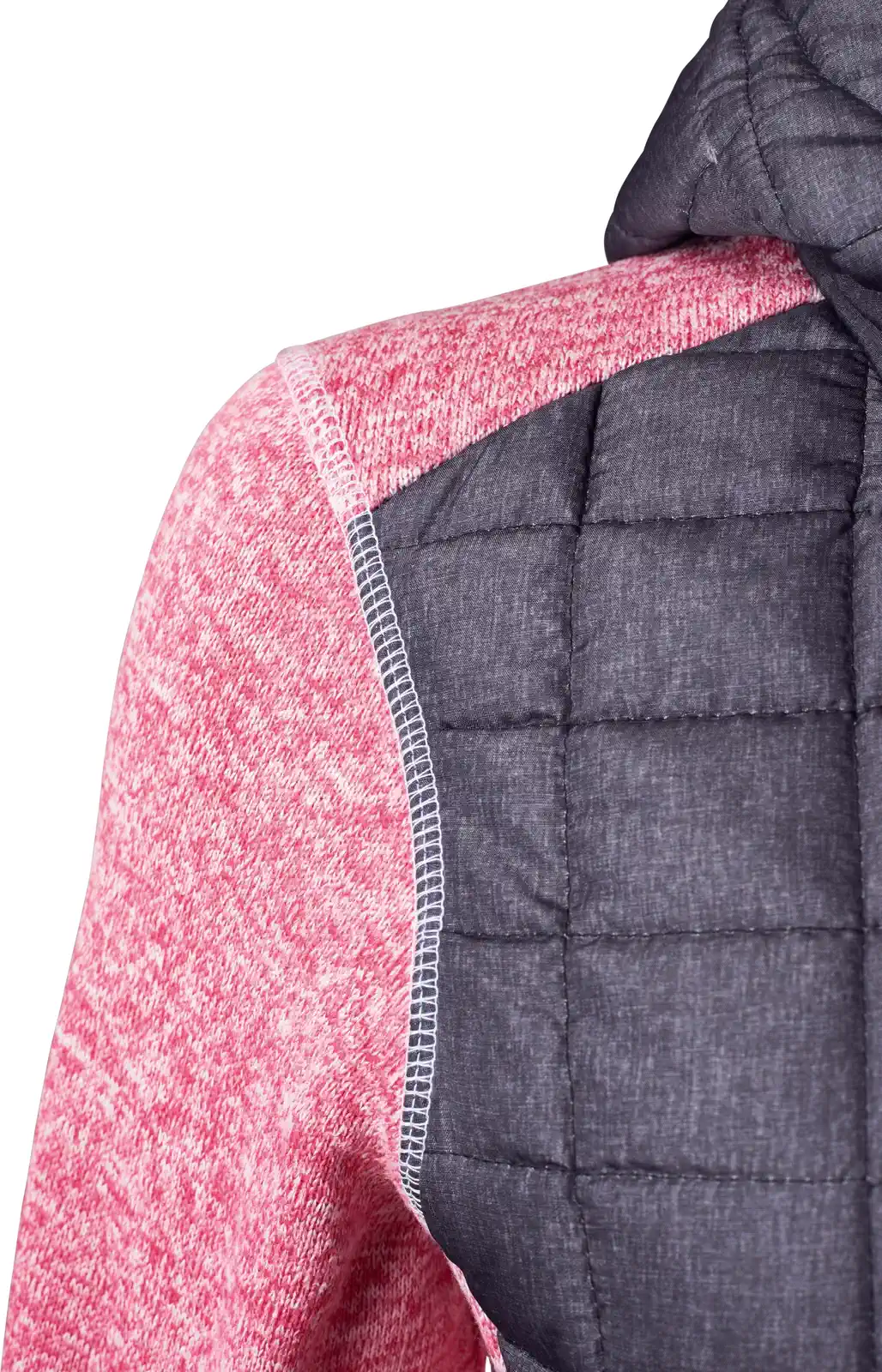 jn771-ladies-knitted-hybrid-jacket-pinkmelange-anthracitemelange-detail-8 James & Nicholson Ladies Knitted Hybrid Jacket