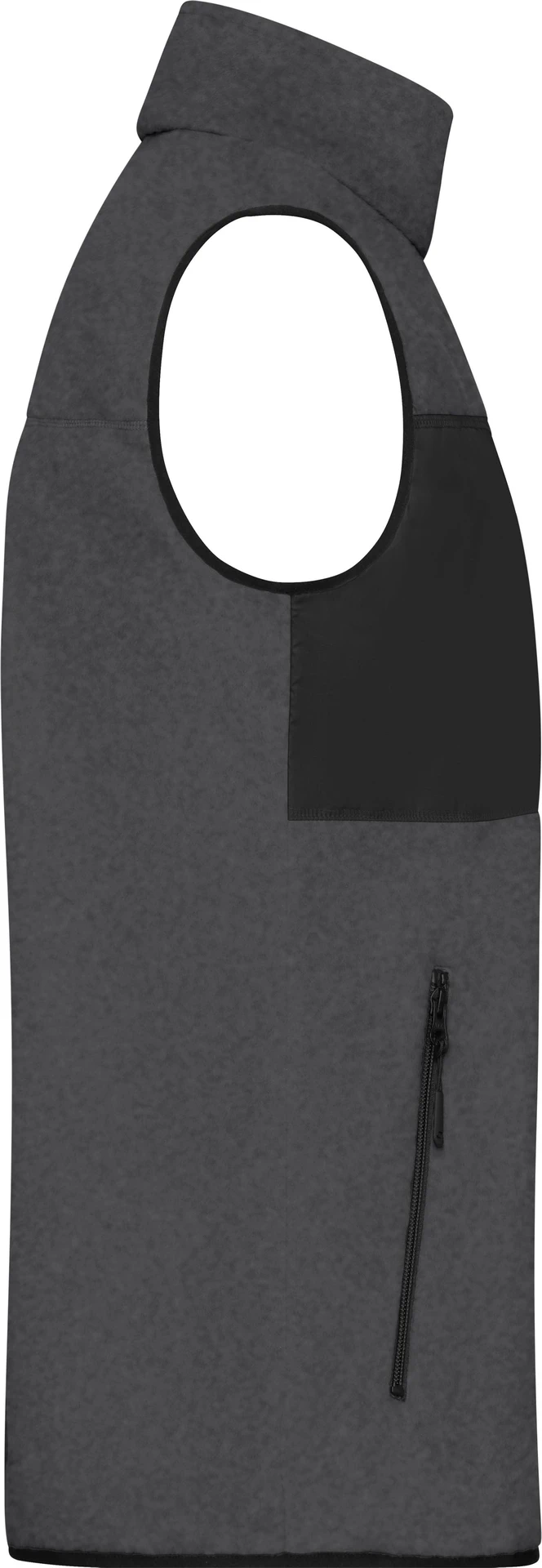 jn1310-mens-fleece-vest-darkmelange-black-right-6 James & Nicholson Men´s Fleece Vest