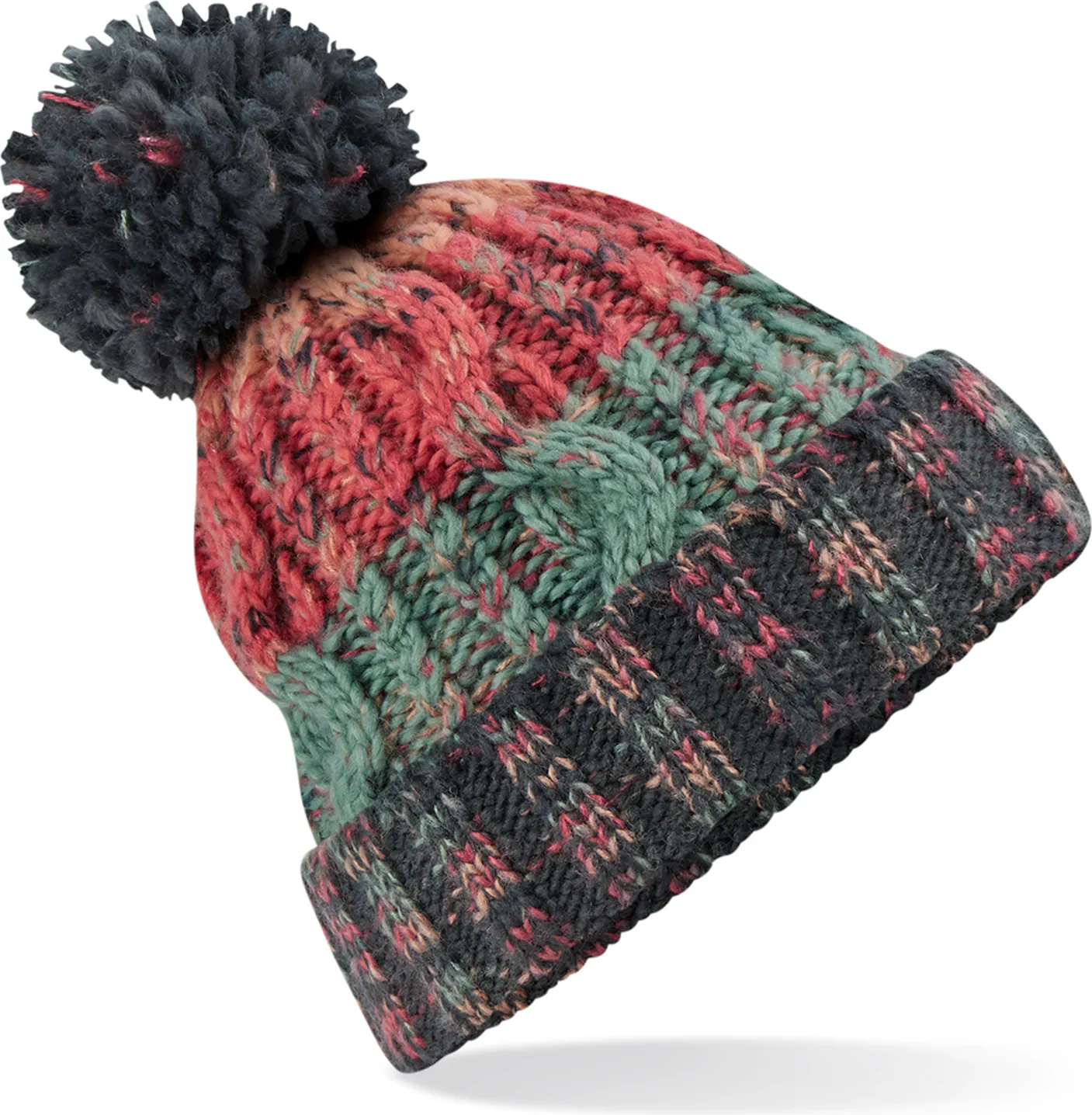 Beechfield Corkscrew Pom Pom Beanie