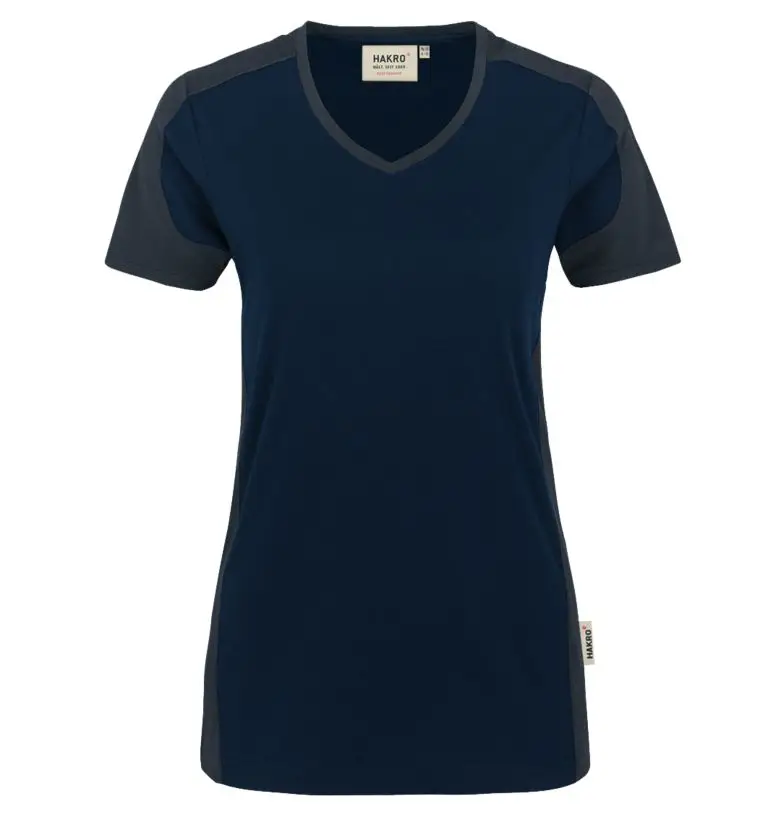 HAKRO Women-V-Shirt-Contrast 190 Mikralinar®