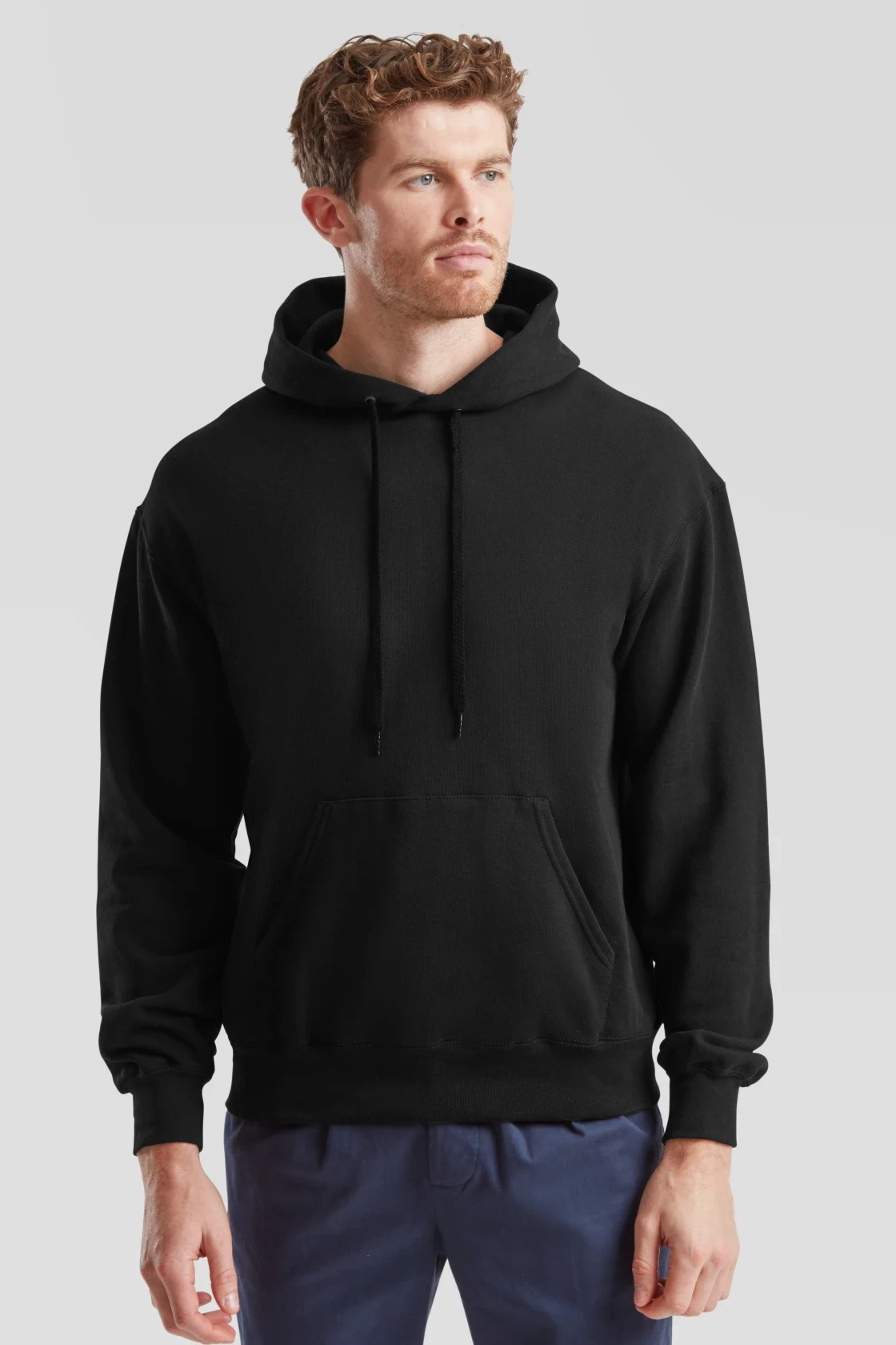 fruit-of-the-loom-62-208-0-classic-hooded-sweatshirt-black-model-0 F.O.L. Classic Hooded Sweat