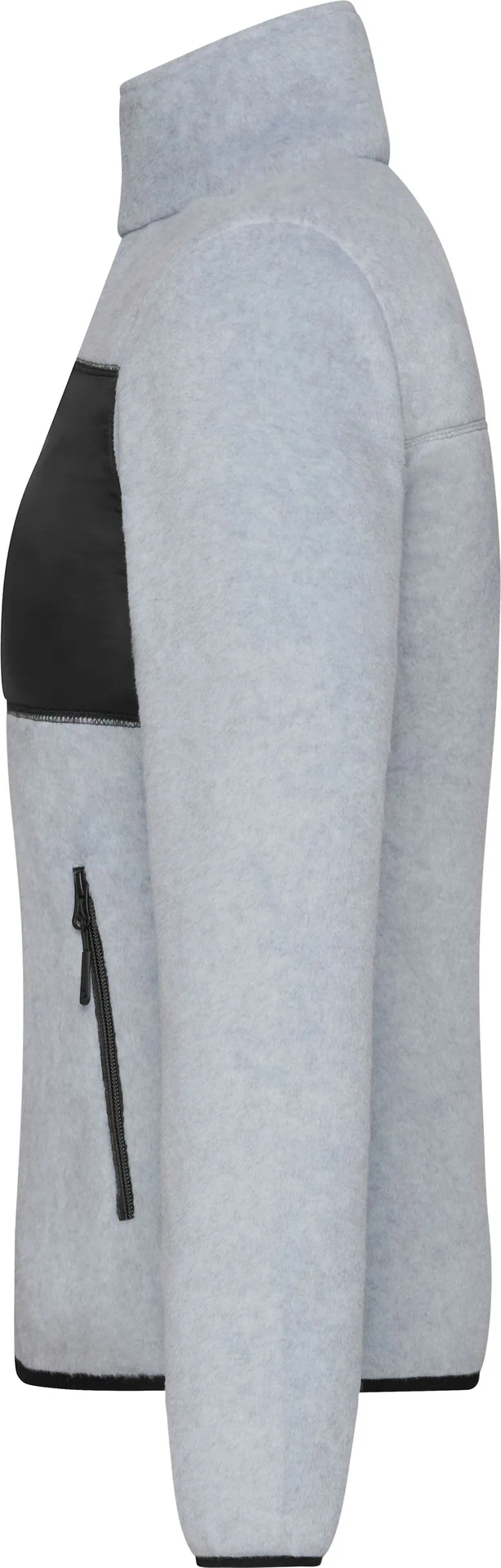 jn1311-ladies-fleece-jacket-lightmelange-black-left-4 James & Nicholson Ladies´ Fleece Jacket