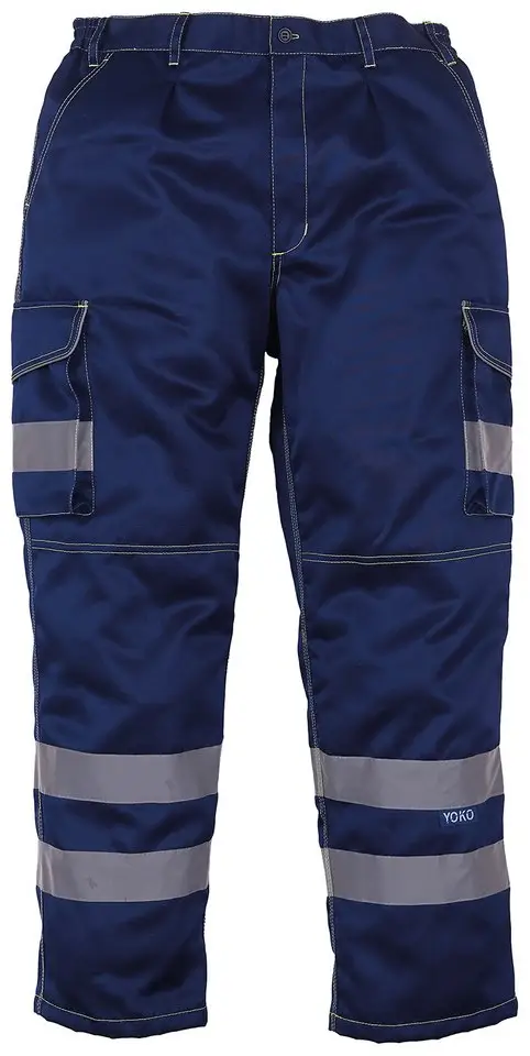 yoko-hv018t-hi-vis-cargo-trousers-with-knee-pad-pockets-navy-front-1 YOKO High Visibility Cargo Trousers with Knee Pad Pockets