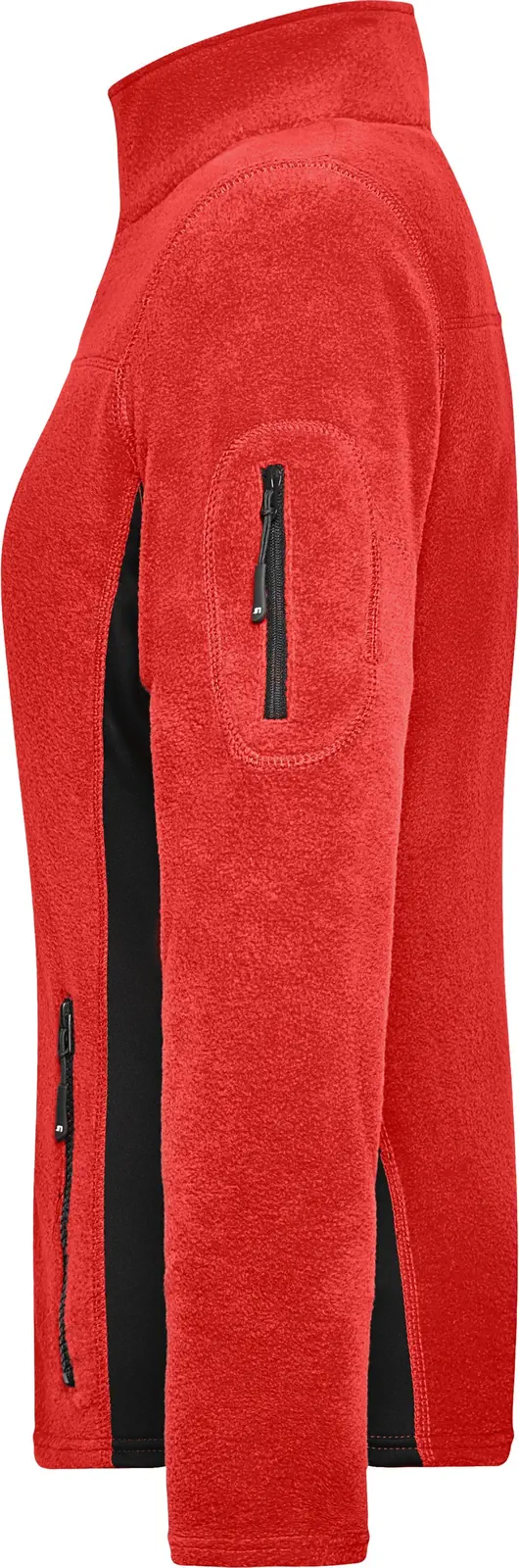 jn841-ladies-workwear-fleece-jacket-red-black-left-4 James & Nicholson Ladies Workwear Fleece Jacket -Strong-