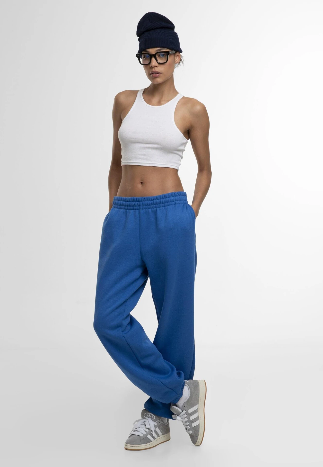 BYB-BB031-ladies-basic-sweatpants-intenseblue-model-3 Build Your Brand Ladies Basic Sweatpants