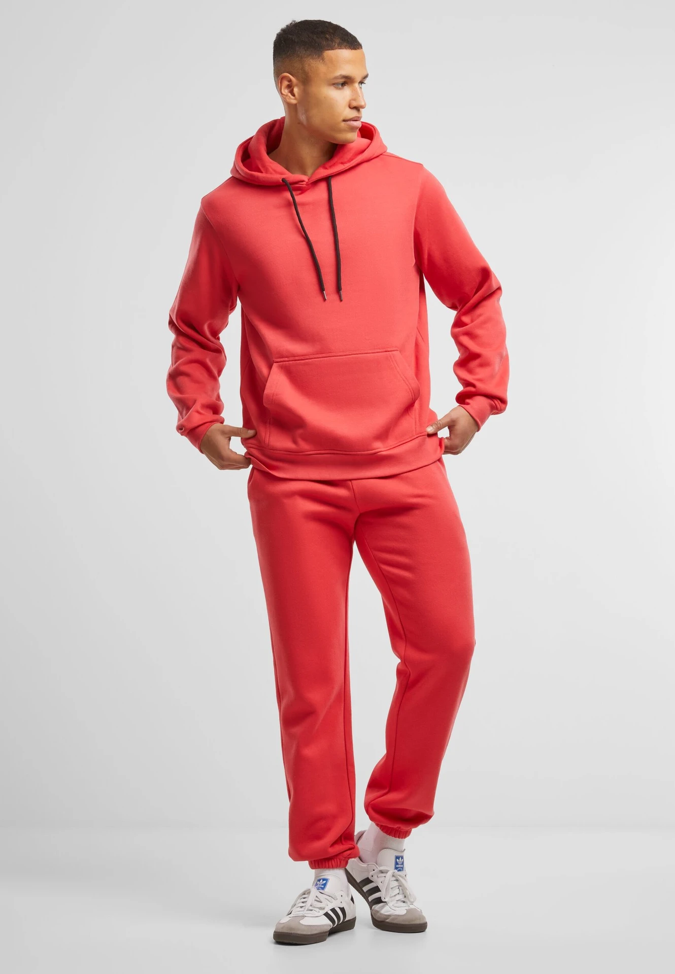 BYB-BB002-basic-sweatpants-cityred-model-3 Build Your Brand Basic Sweatpants