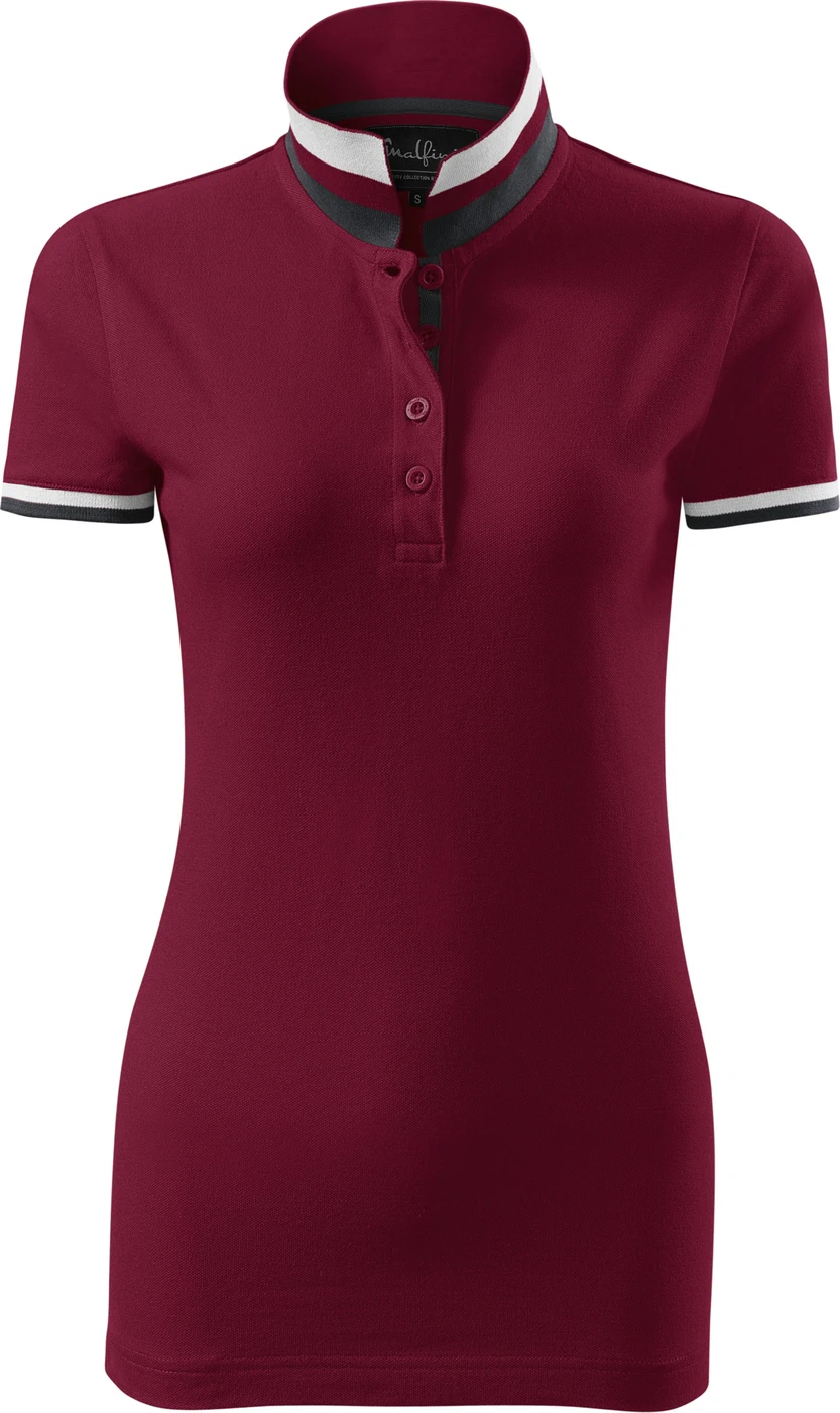 malfini-257-polohemd-damen-collar-up-garnet-front-2 MALFINI Damen Polo Collar Up 257