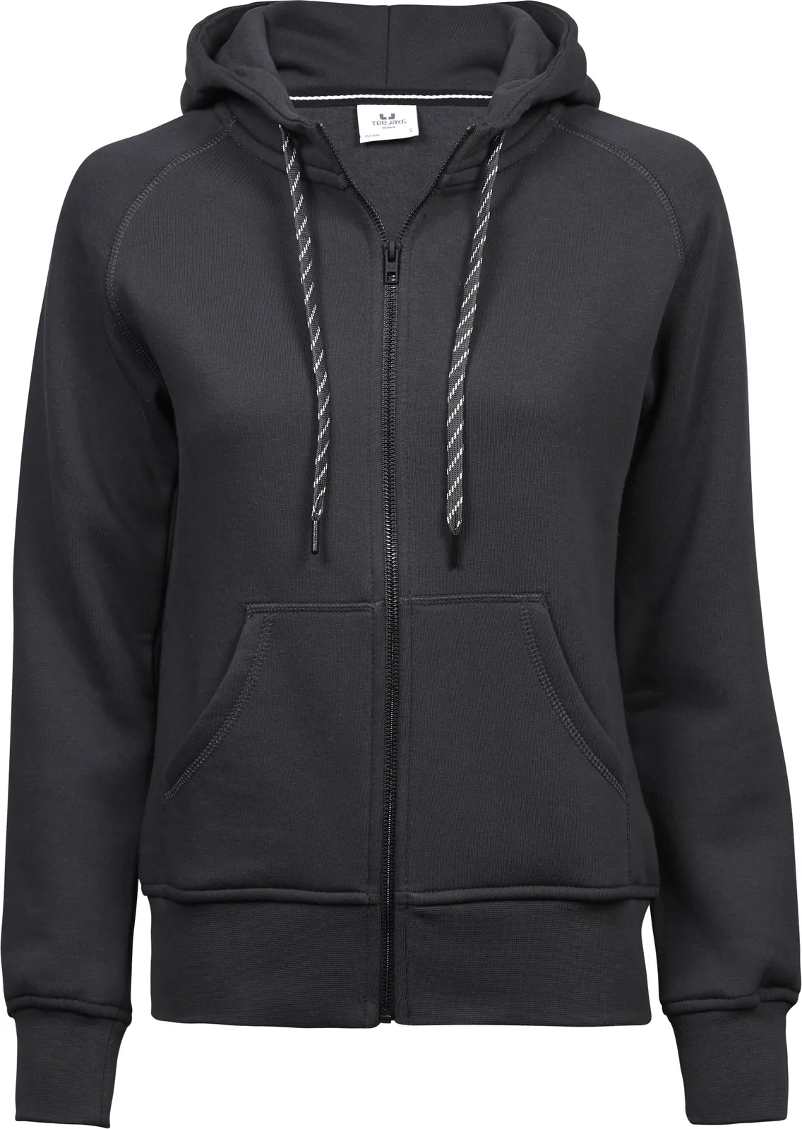 tee-jays-5436-womens-fashion-full-zip-hood-darkgrey-front-2 Tee Jays Ladies` Fashion Full Zip Hood