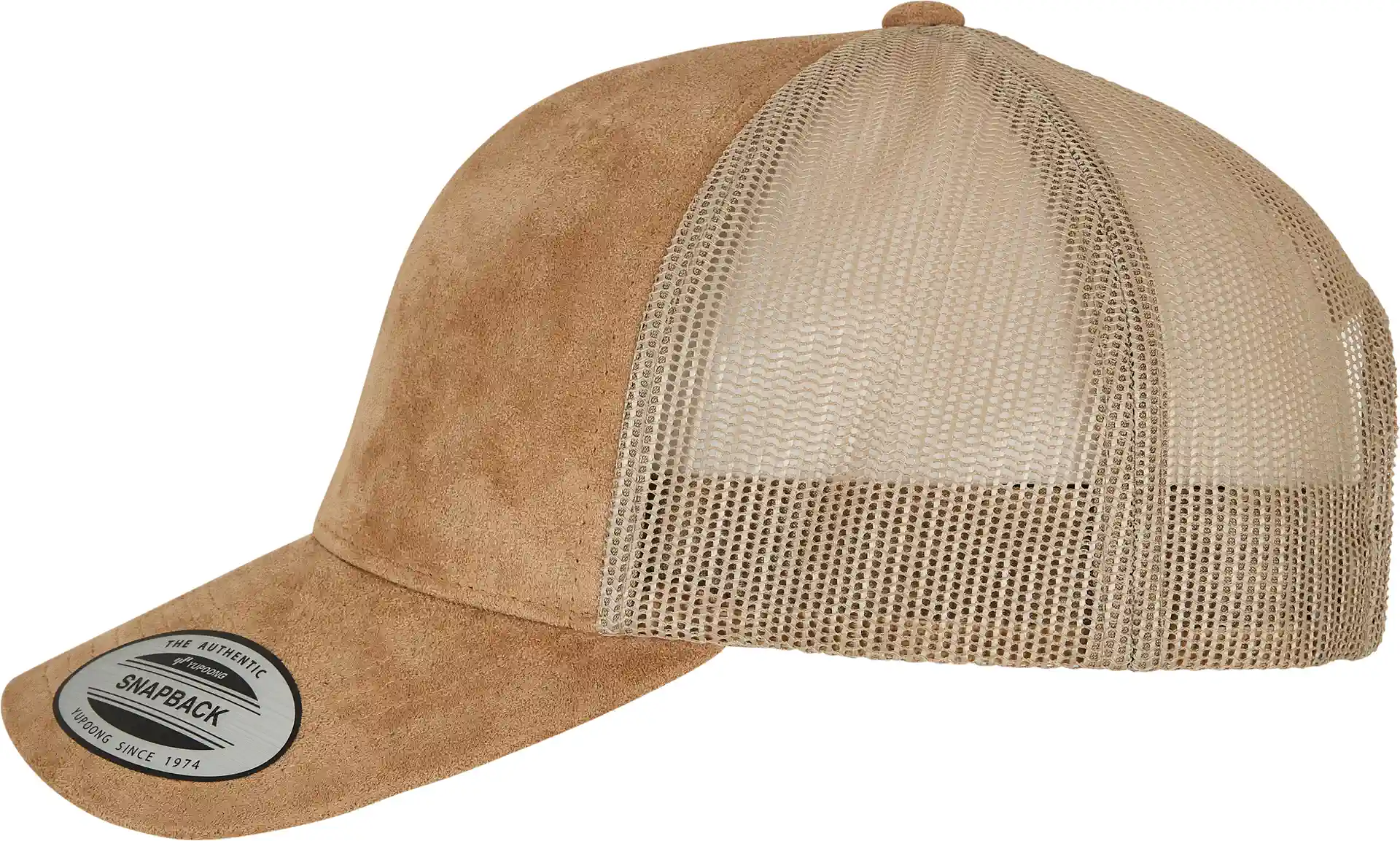 flexfit-6606su-suede-leather-trucker-cap-khaki-left-7 FLEXFIT Suede Leather Trucker Cap