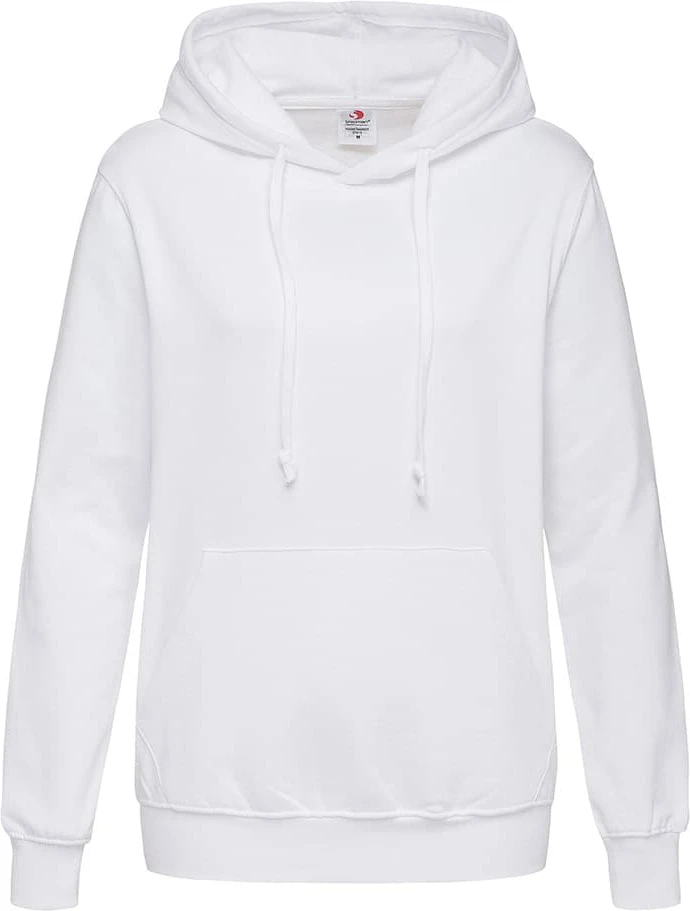 stedman-st4110-sweat-hoodie-classic-women-white-front-4 Stedman Hooded Sweatshirt Women
