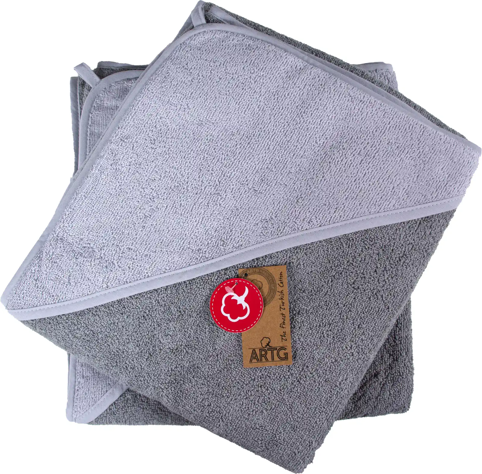 artg-arb031-babiezz-baby-hooded-towel-anthracite-lightgrey-front-1 ARTG Babiezz® Baby Hooded Towel