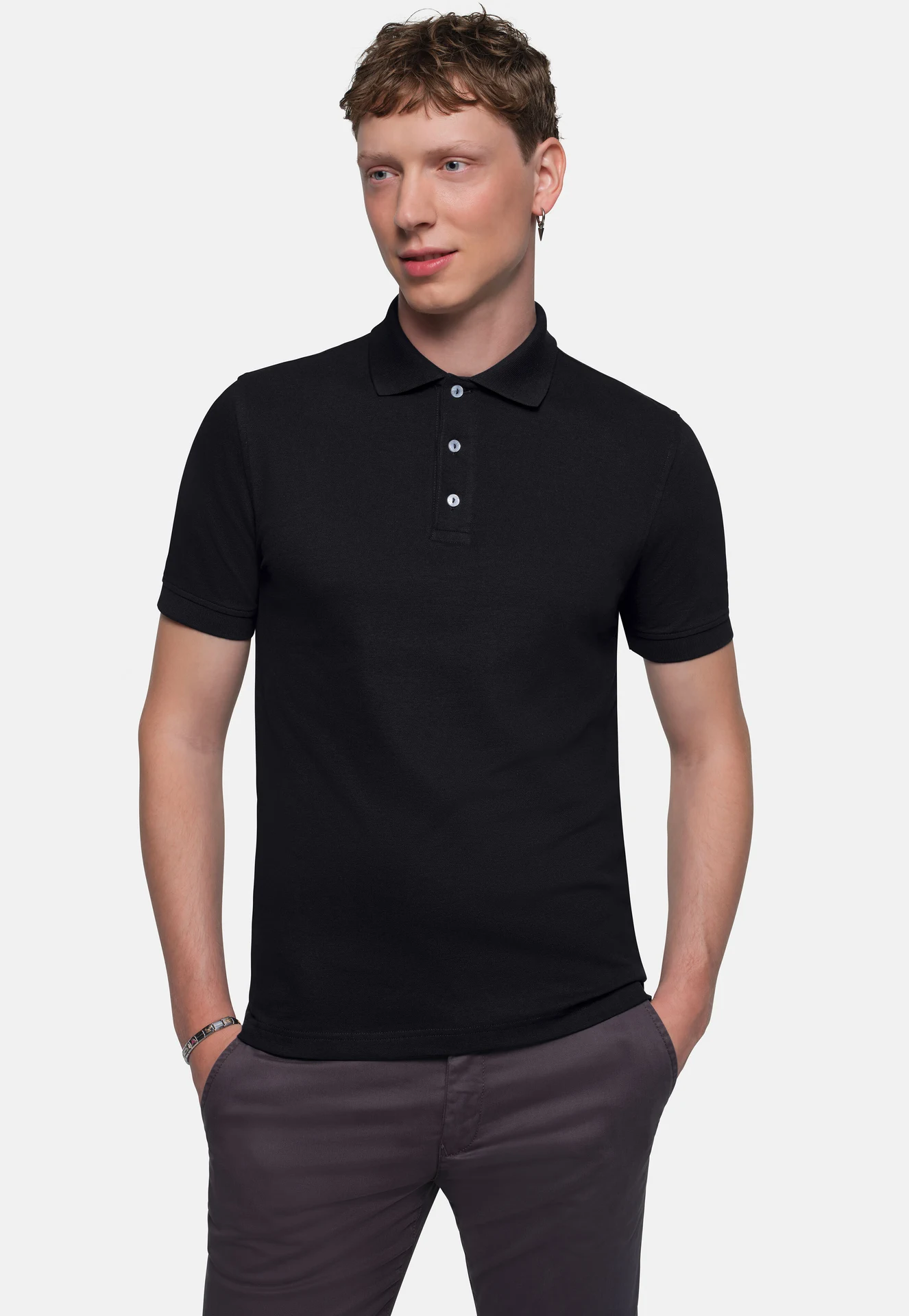 hakro-822-poloshirt-stretch-schwarz-model-0 HAKRO Poloshirt 822 Stretch