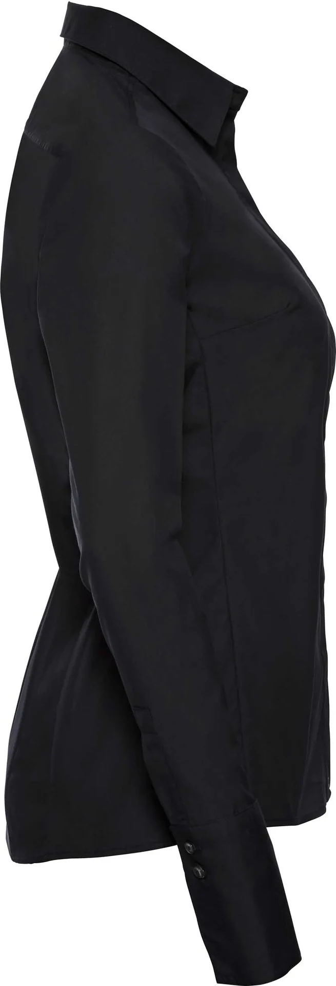 russell-r960f-ladies-ls-ultimate-stretch-shirt-black-side-4 Russell Ladies Long Sleeve Ultimate Stretch Shirt