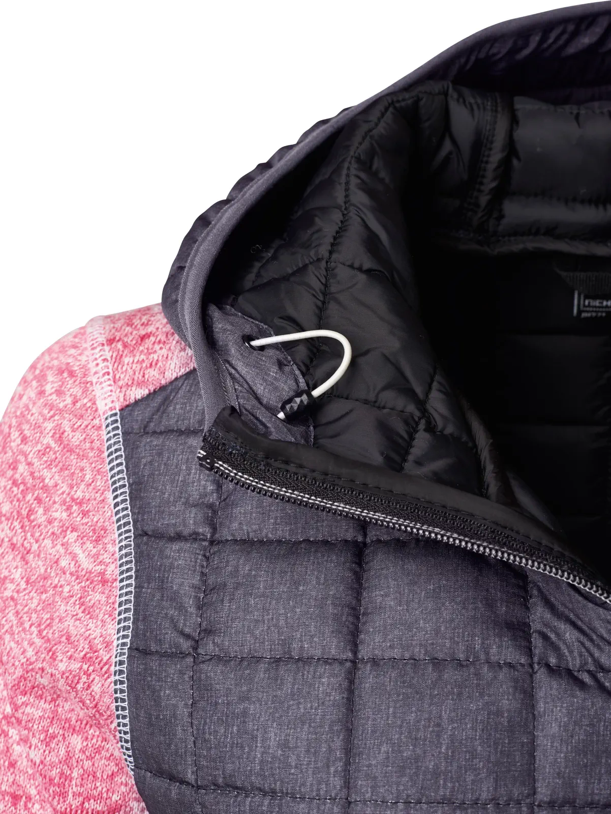 jn771-ladies-knitted-hybrid-jacket-pinkmelange-anthracitemelange-detail-7 James & Nicholson Ladies Knitted Hybrid Jacket
