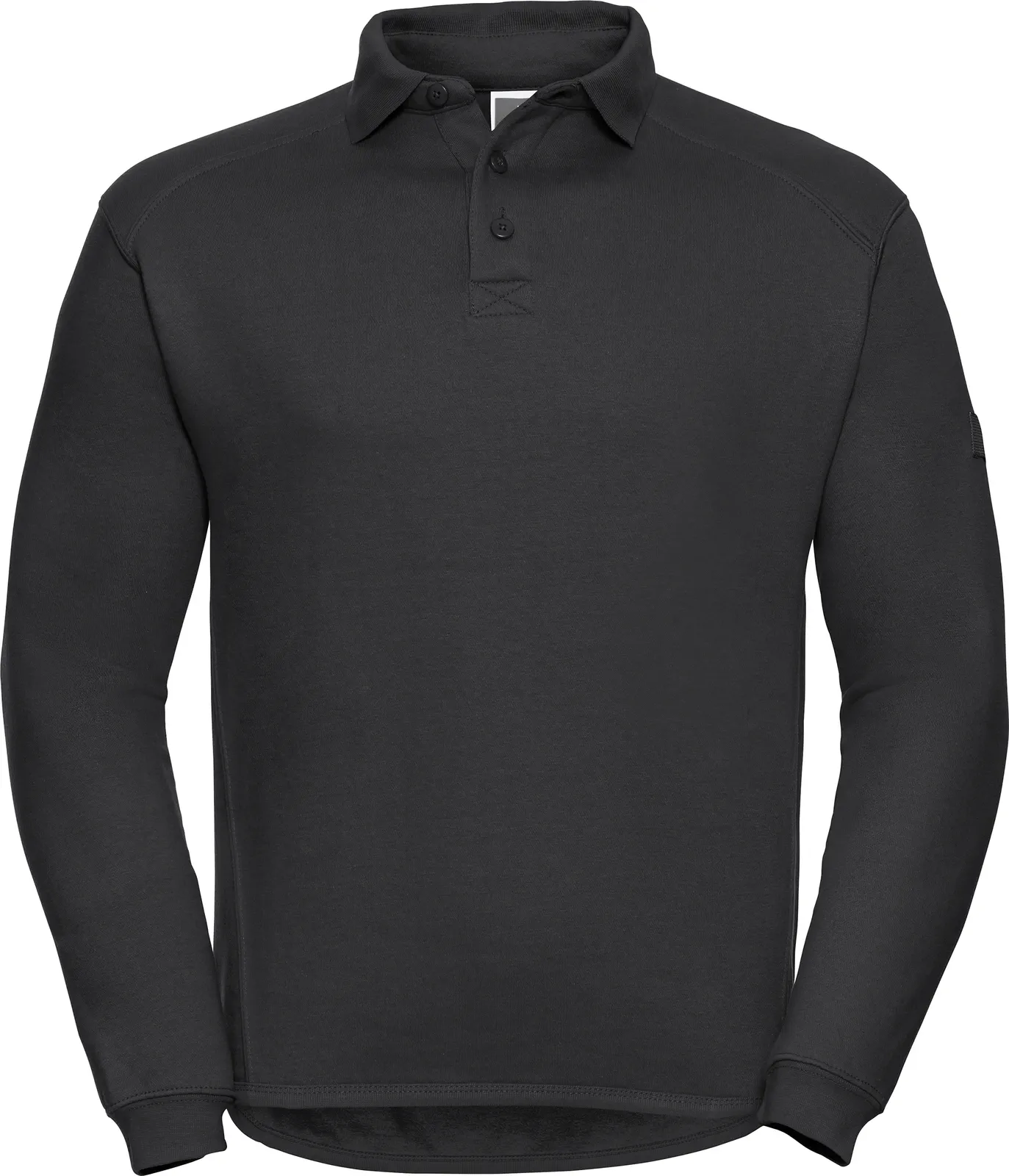 russell-r012m-adults-heavy-duty-collar-sweatshirt-black-front-3 Russell Heavy Duty Workwear Collar Sweatshirt